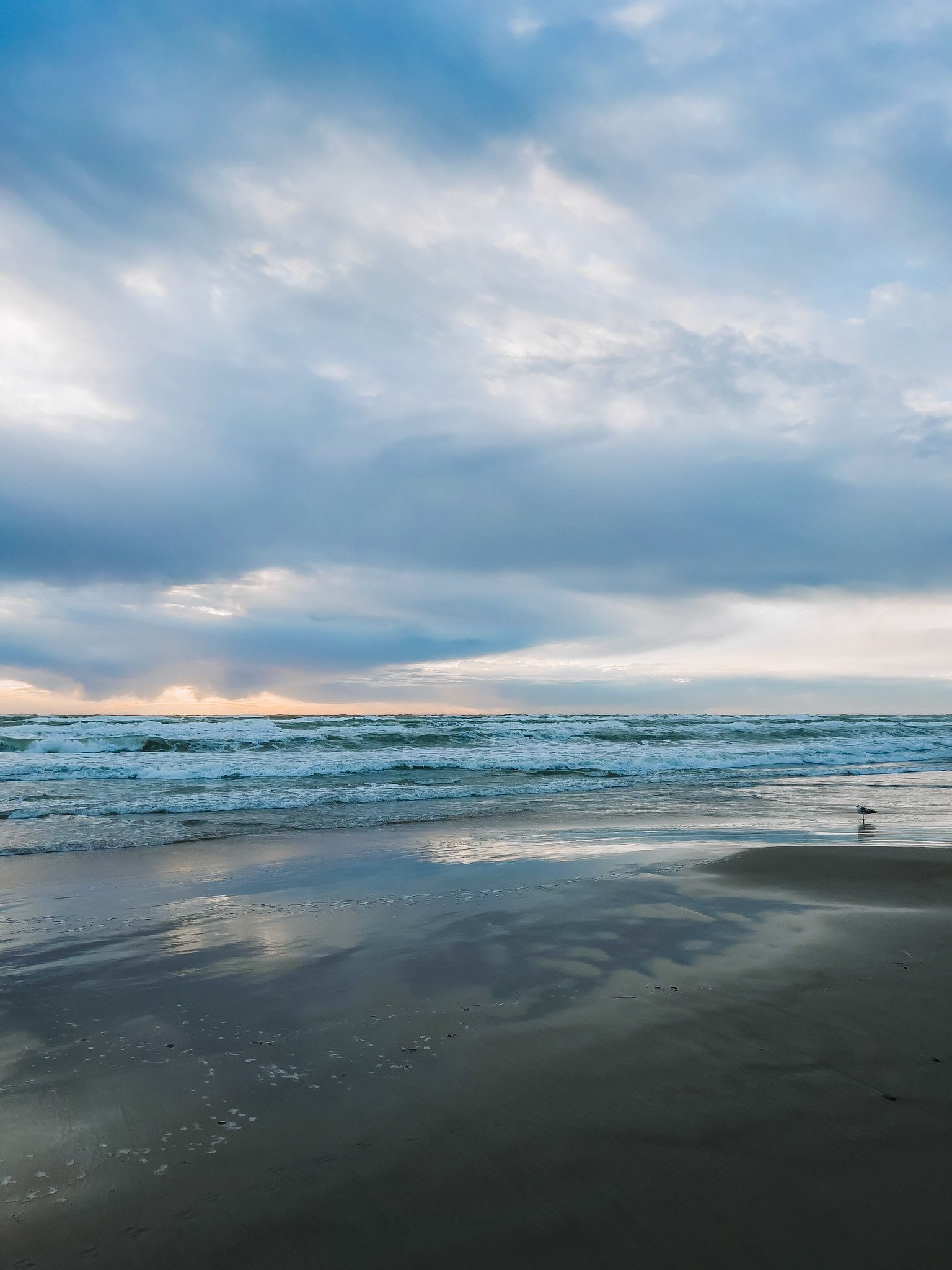 Strand, Meer, Wolken, Spiegelung, Ebbe, Hintergrundbild für iPad und Tablet