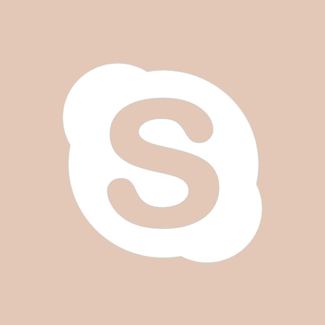 Skype, Logo, Beiger Hintergrund, Minimalistisch, App-Symbol, Wallpaper