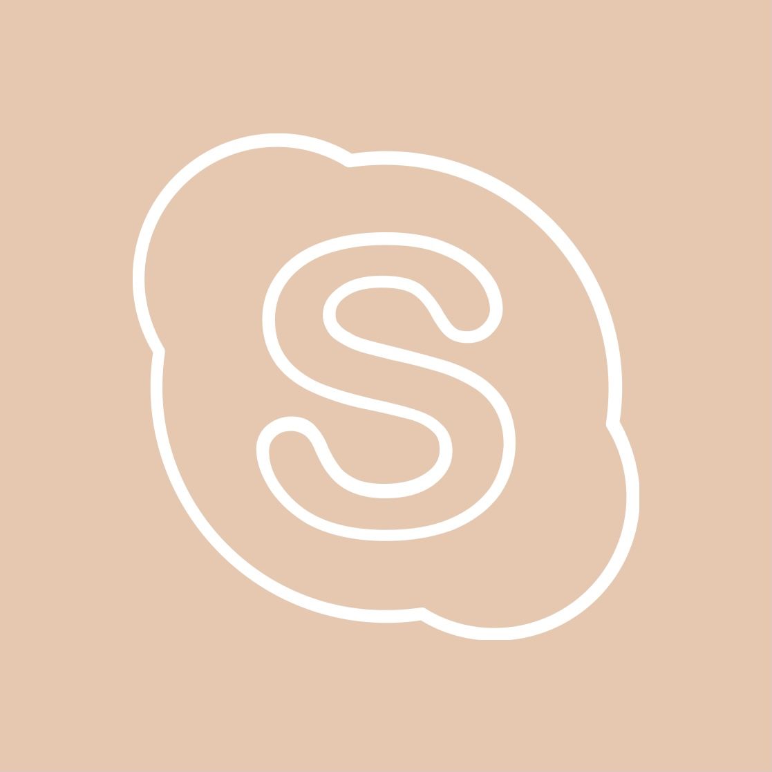 Skype, Logo, Konturen, Beiger Hintergrund, Linienkunst, Wallpaper