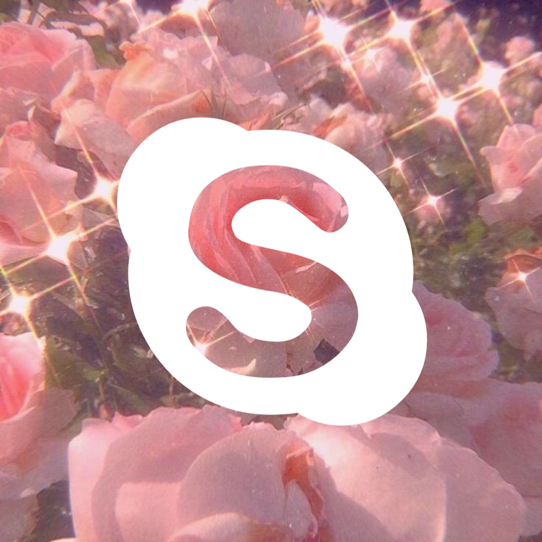Skype, Logo, Rosen, Rosa Blüten, Funkeln, Hintergrundbild für iPad und Tablet