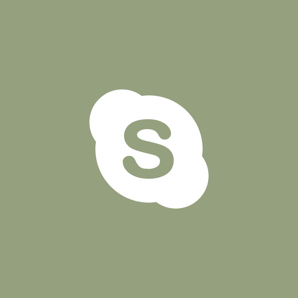 Skype, Logo, Salbeigrün, Minimalistisch, App-Symbol, Hintergrundbild für iPad und Tablet