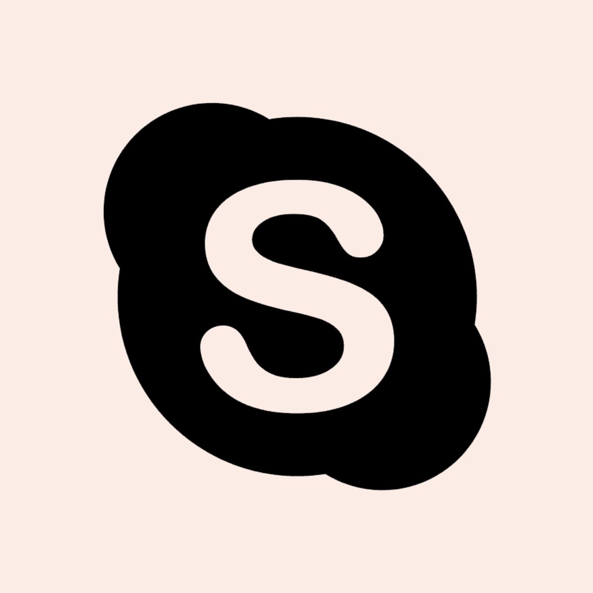 Skype, Logo, Schwarz, Heller Hintergrund, Minimalistisch, Wallpaper