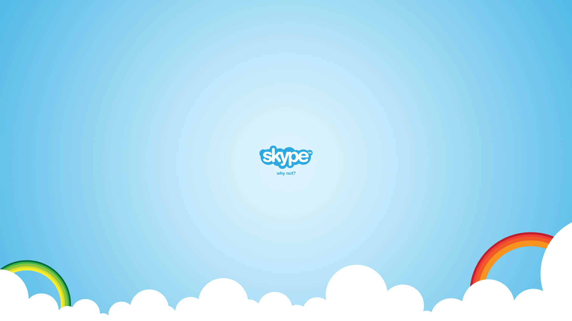 Skype, Logo, Wolken, Regenbogen, Blauer Himmel, 1920x1080, Full-HD-Hintergrundbild für PC