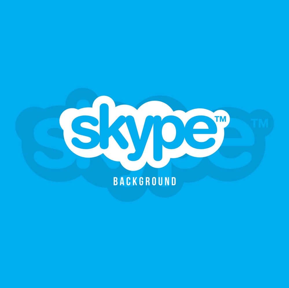 Skype, Schriftzug, Blauer Hintergrund, Logo, Microsoft, Wallpaper