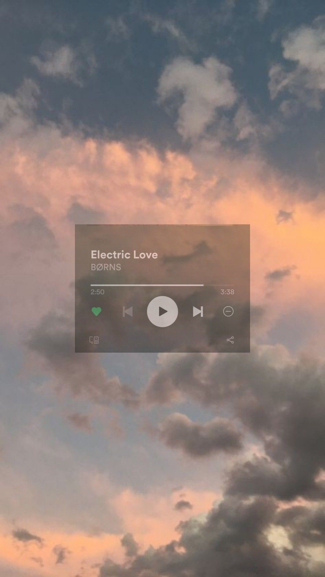 Musikplayer, Wolken, Sonnenuntergang, Pastell, Himmel, Full HD, Sperrbildschirm fürs iPhone