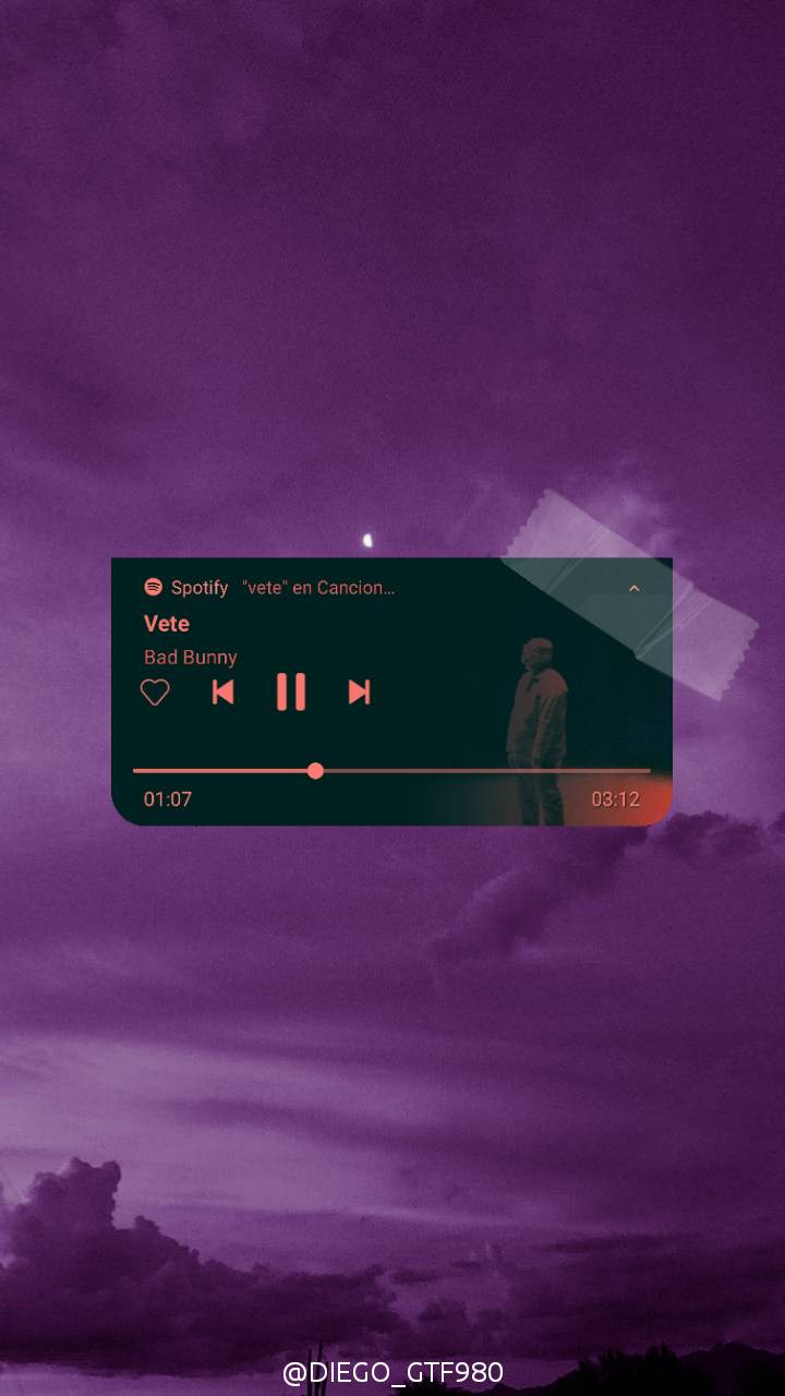 Musikplayer, Lila Himmel, Wolken, Dämmerung, Ästhetik, HD, Hintergrundbild fürs Handy