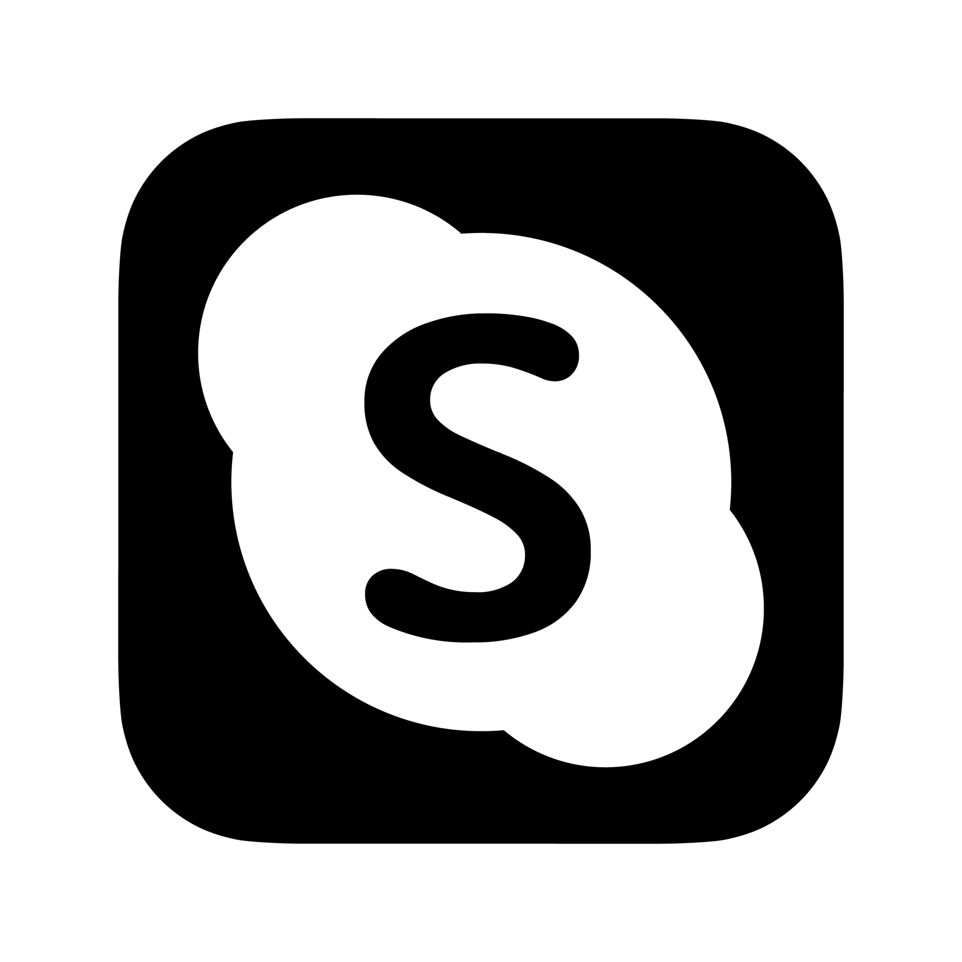 Skype, Logo, Schwarzer Hintergrund, Schwarz-Weiß, Minimalistisch, Full HD Wallpaper