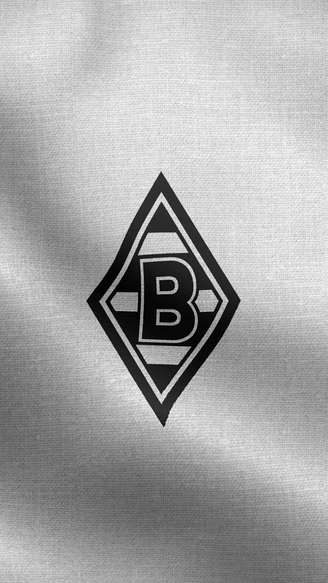 Borussia Mönchengladbach, Wappen, Weißer Stoff, Minimalistisch, Full HD, iPhone-Hintergrundbild