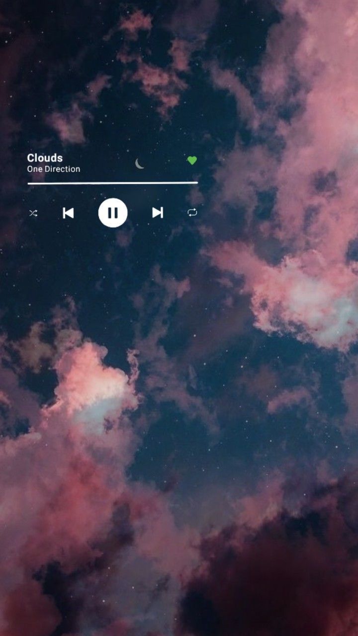 Musikplayer, Wolken, Nachthimmel, Rosa, Dunkelblau, HD, Sperrbildschirm fürs iPhone