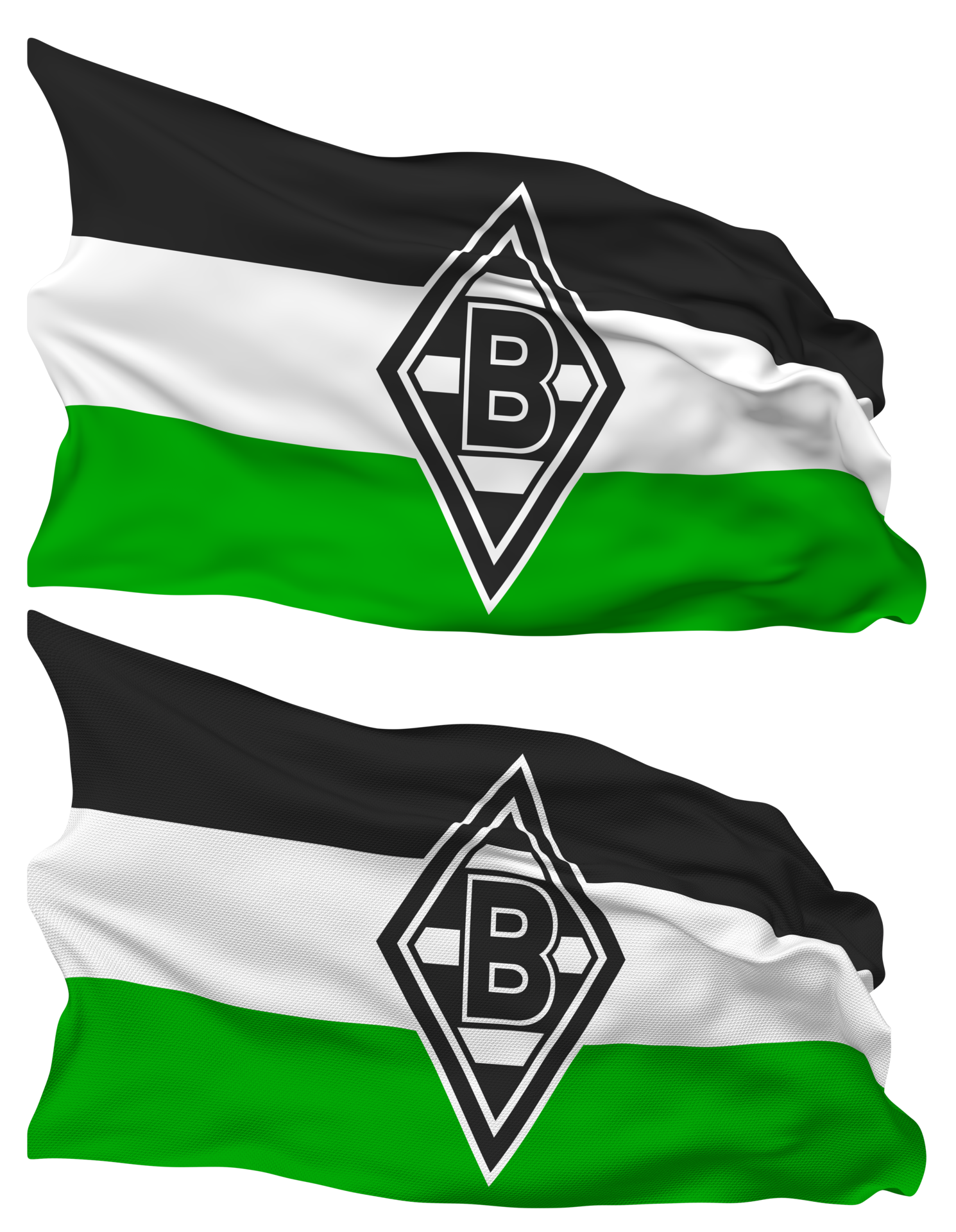 Borussia Mönchengladbach, Gladbach, Fahnen, Schwarz-weiß-grün, QHD+, iPad-Hintergrundbild