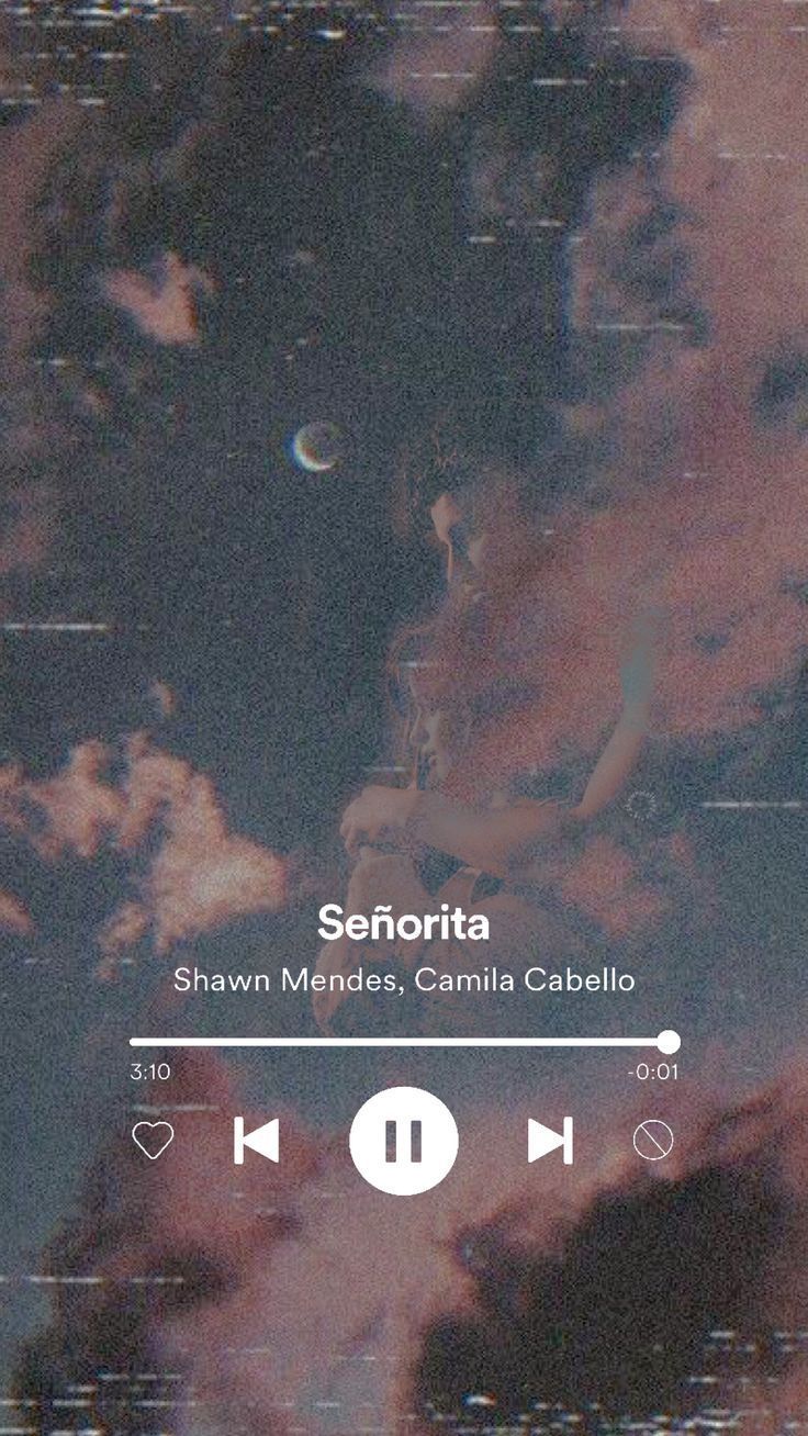 Señorita, Shawn Mendes, Camila Cabello, Musikplayer, Nachthimmel, Mond, Sperrbildschirm fürs iPhone