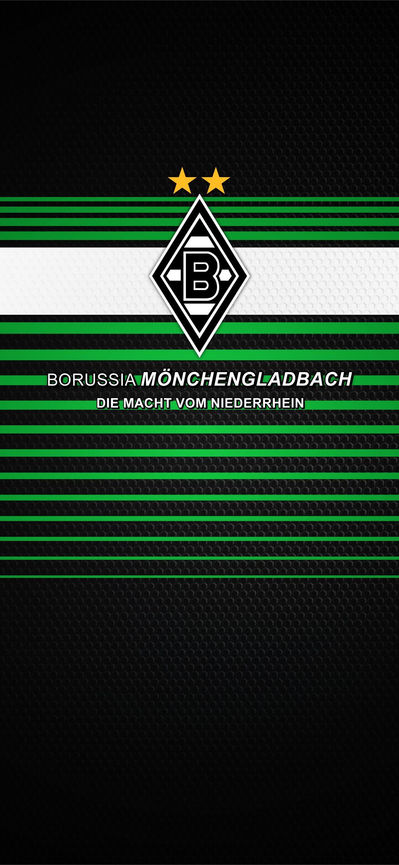 Borussia Mönchengladbach, Logo, Streifen, Hochformat, Hintergrundbild für iPhone und Android