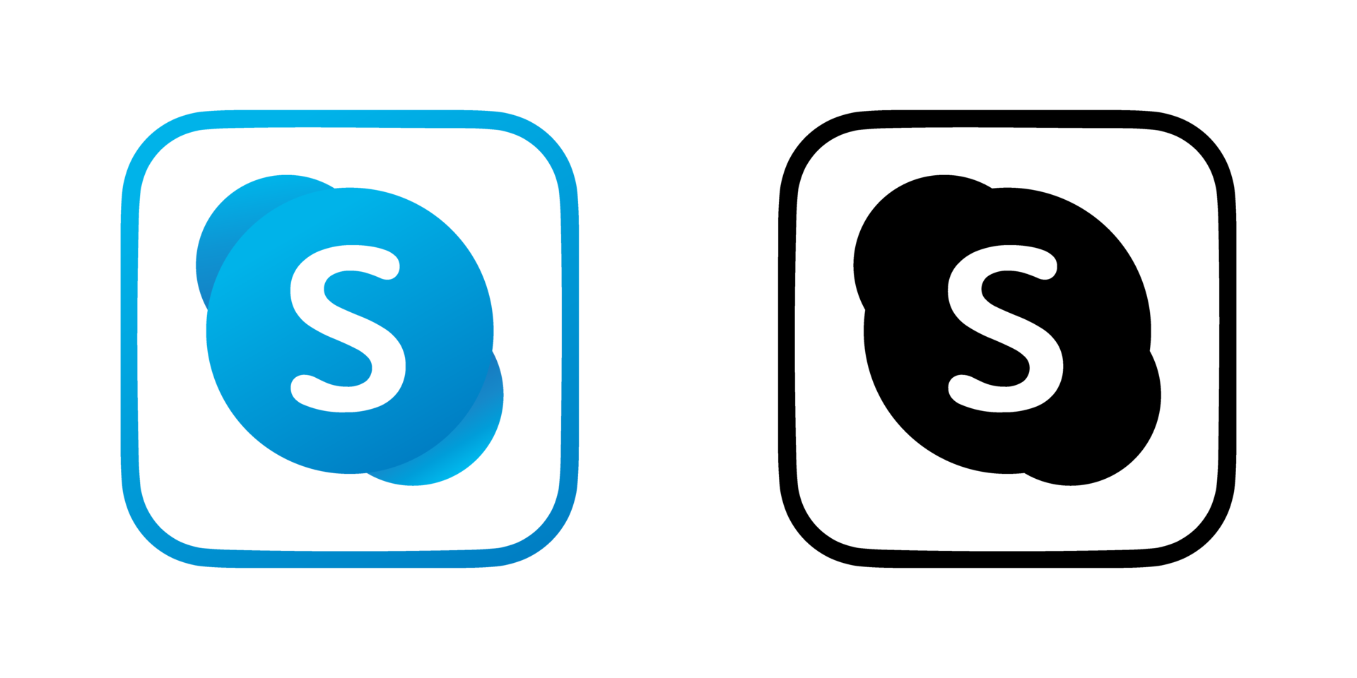 Skype, App-Symbol, Logo, Schwarzer Hintergrund, Blau, Full HD Wallpaper