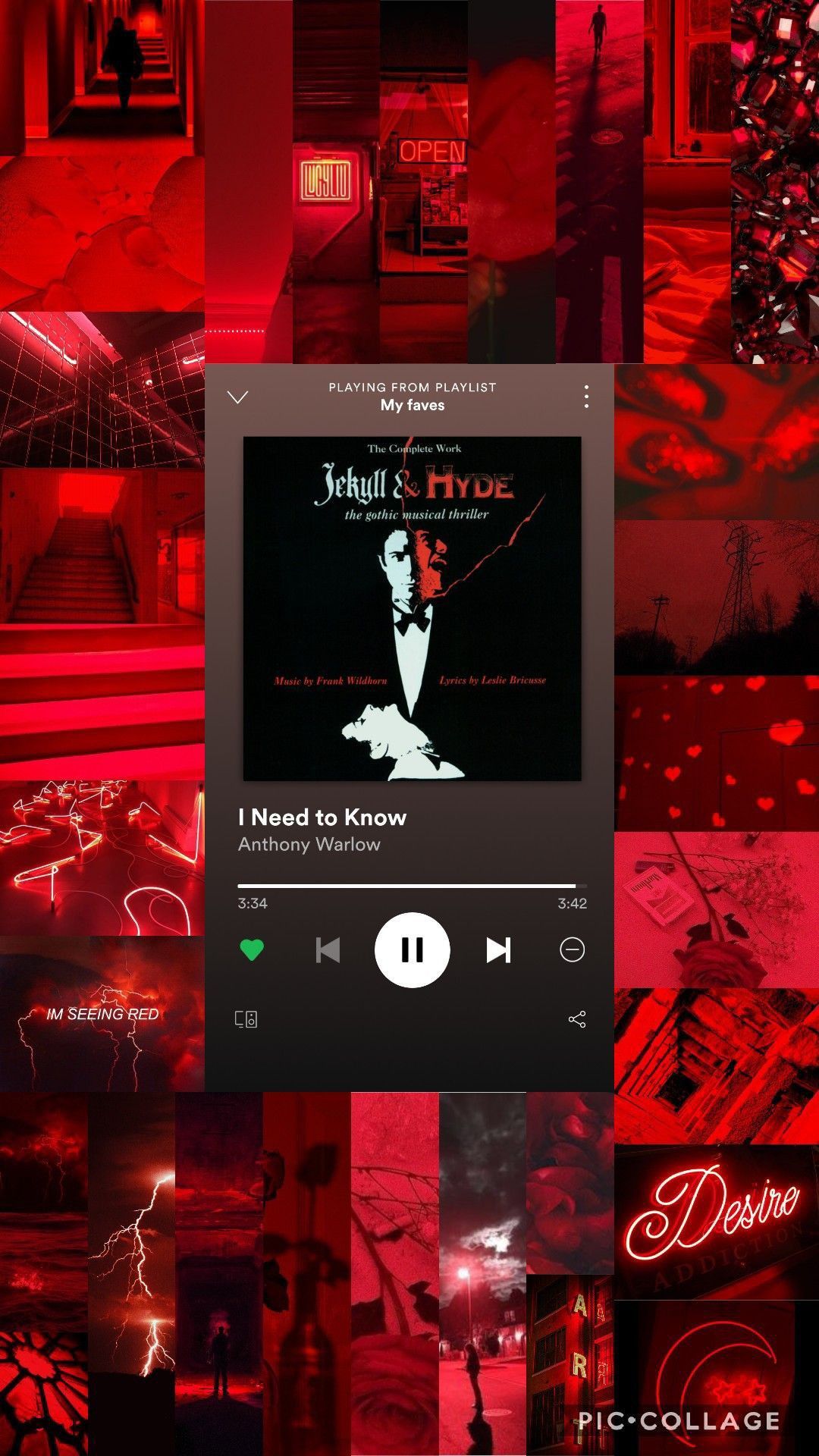 Musikplayer, Collage, Rot, Neon, Ästhetik, Dunkel, Full HD, Hintergrundbild fürs Handy