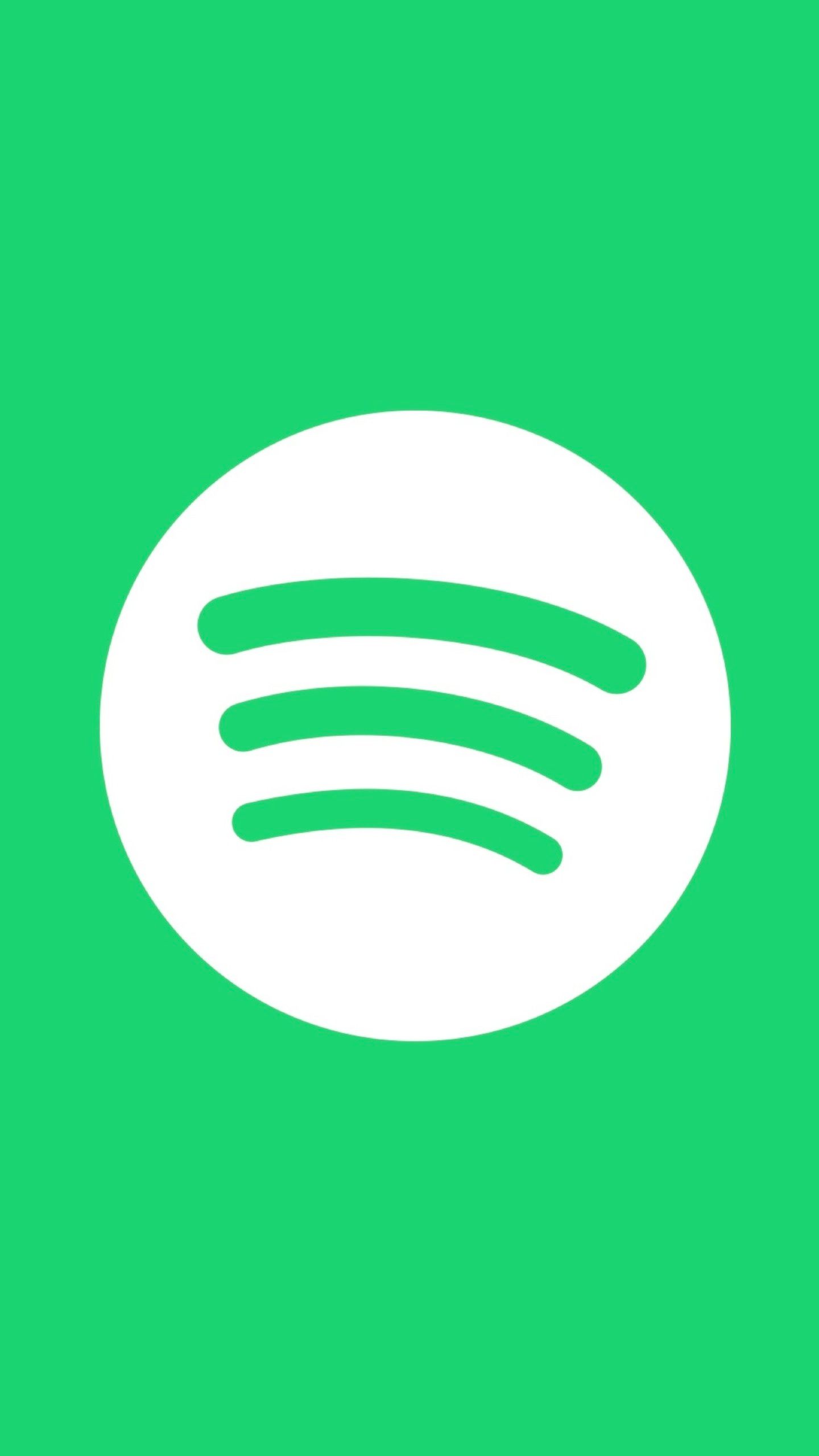 Spotify, Logo, Grüner Hintergrund, Minimalismus, QHD+, Sperrbildschirm fürs iPhone