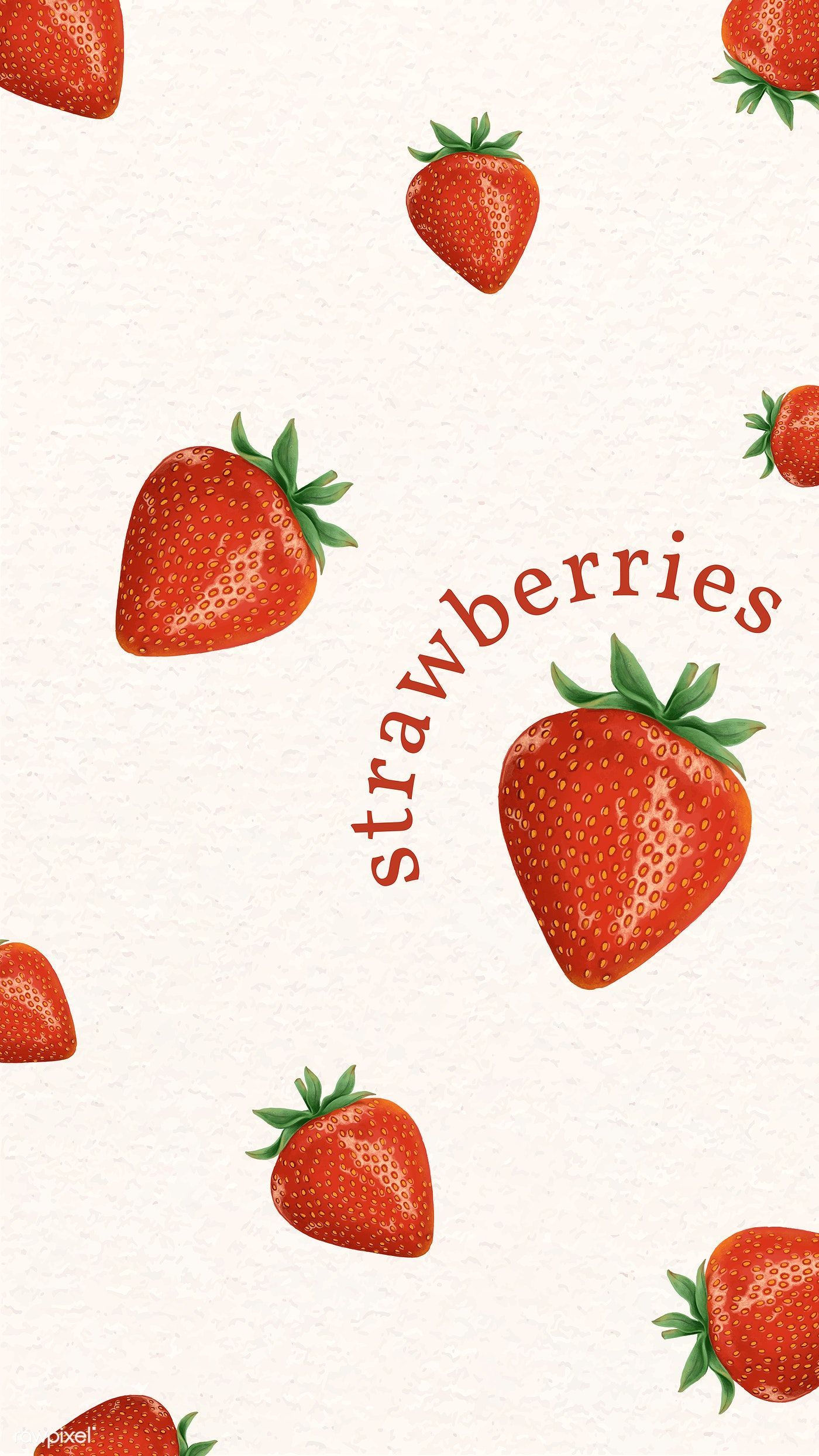 Strawberries, Schriftzug, Illustration, Weißer Hintergrund, Minimalismus, Sperrbildschirm fürs iPhone