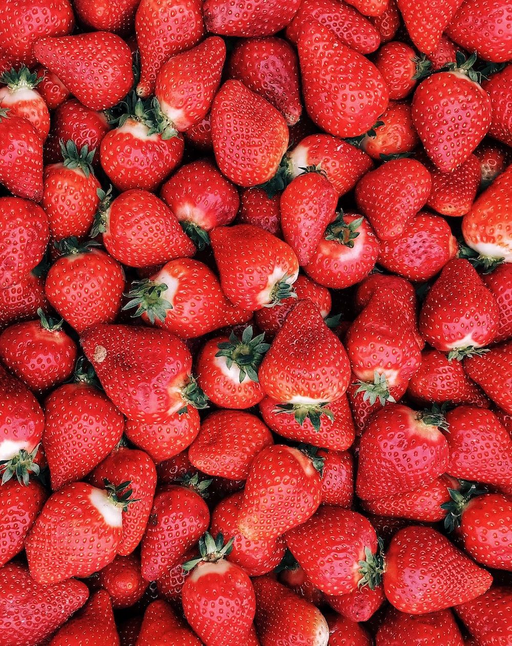Erdbeeren, Rot, Frisches Obst, Draufsicht, Sommer, HD, Hintergrundbild fürs Tablet