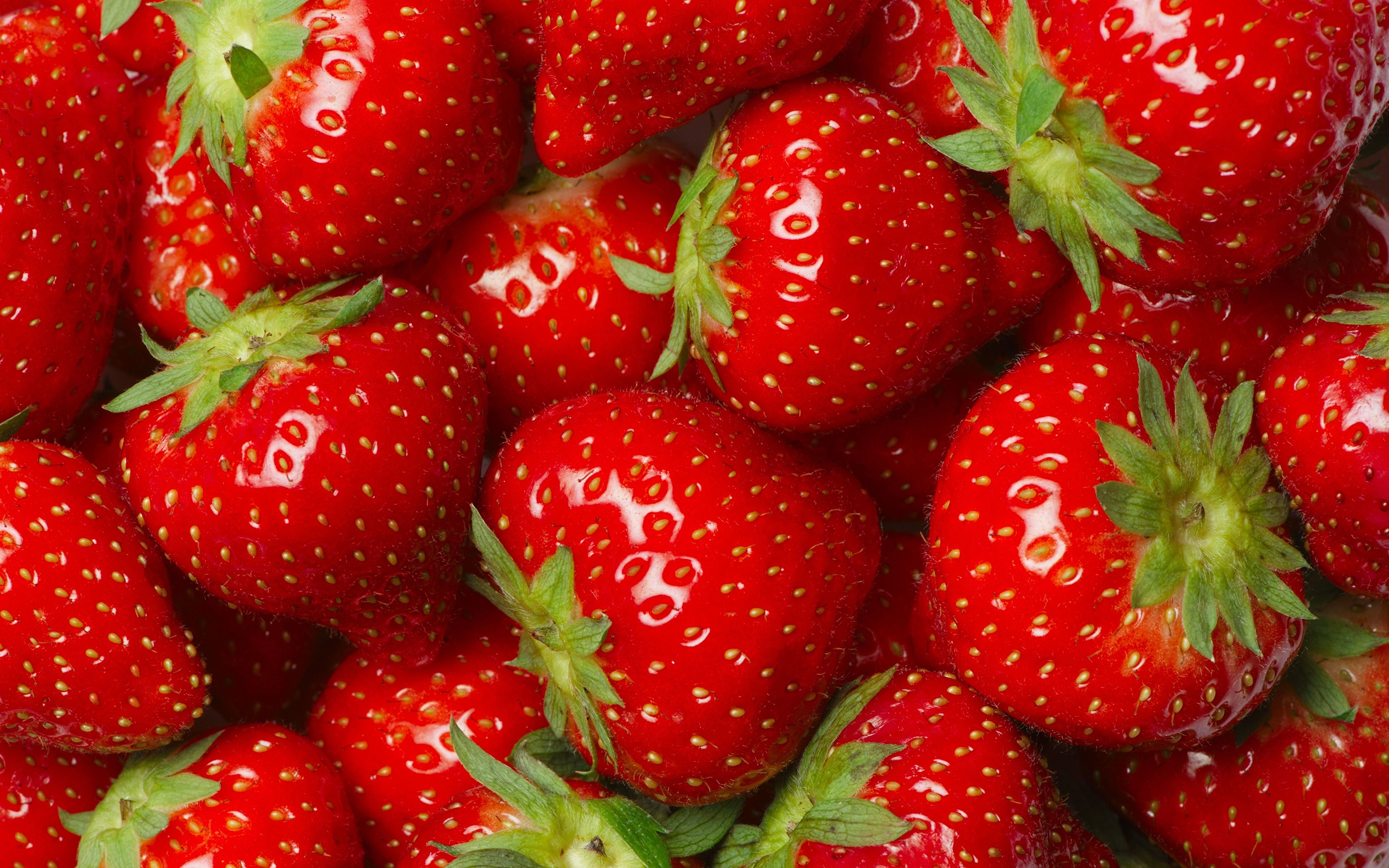 Erdbeeren, Makro, Samen, Rot, Saftig, 4K, Desktop-Hintergrund für Windows