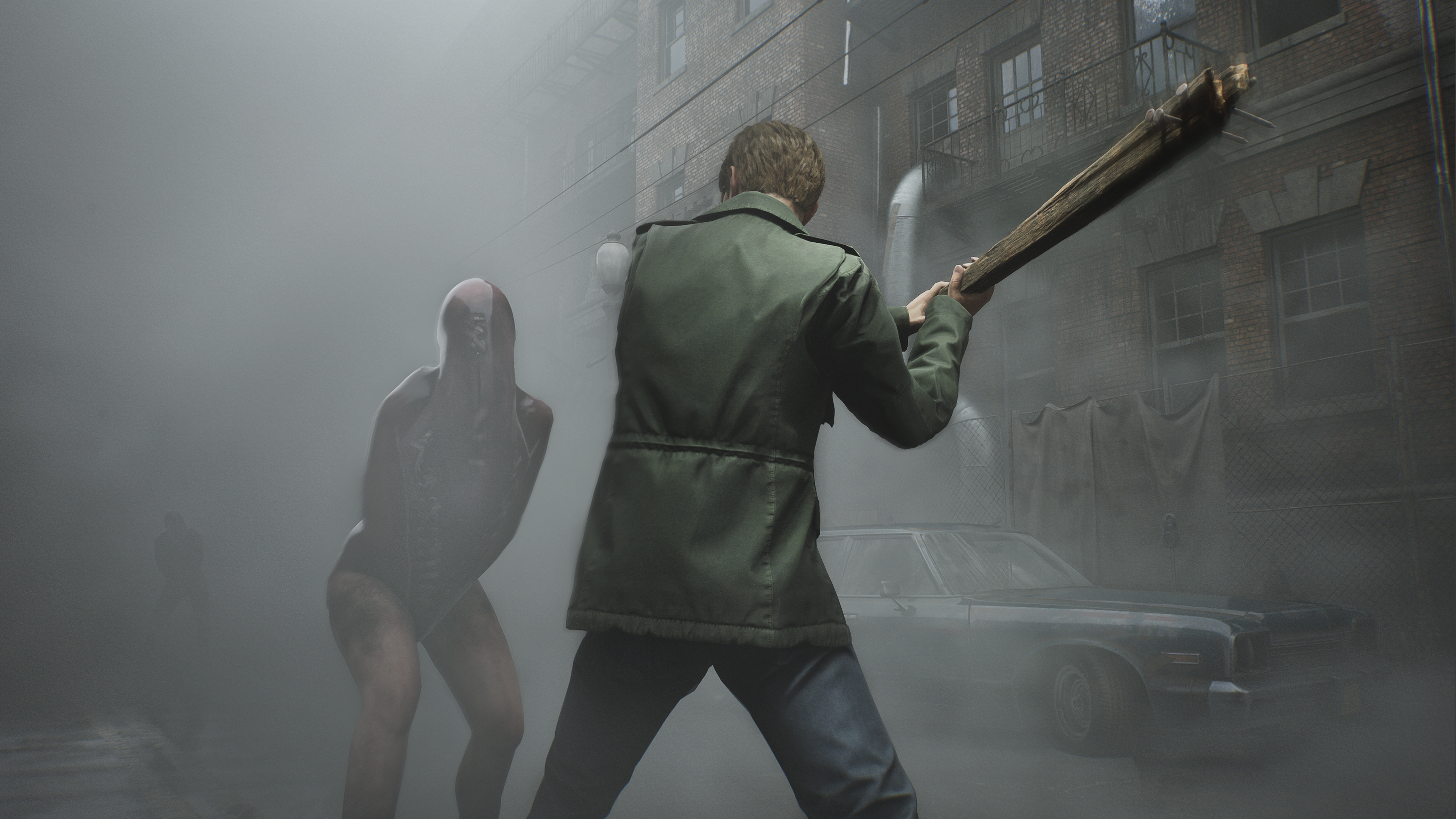 James Sunderland, Silent Hill 2 Remake, Krankenschwester, Kampf, Nebel, 4K, Windows-Hintergrundbild
