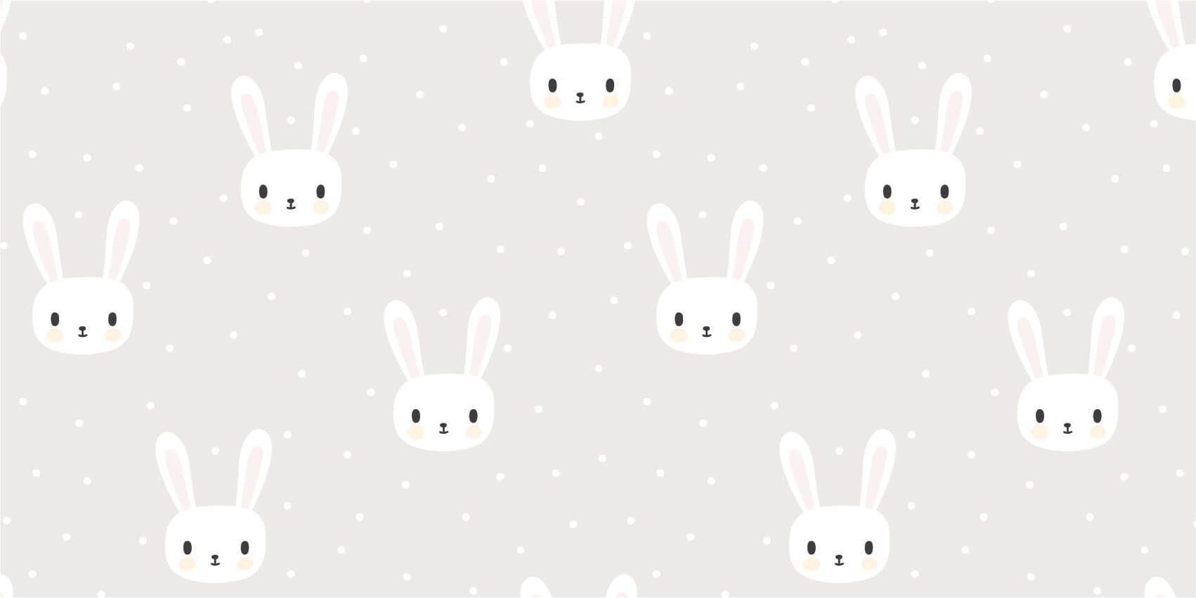 Hasenmuster, Weiße Häschen, Hellgrau, Minimalistisch, HD, Hintergrundbild für den PC