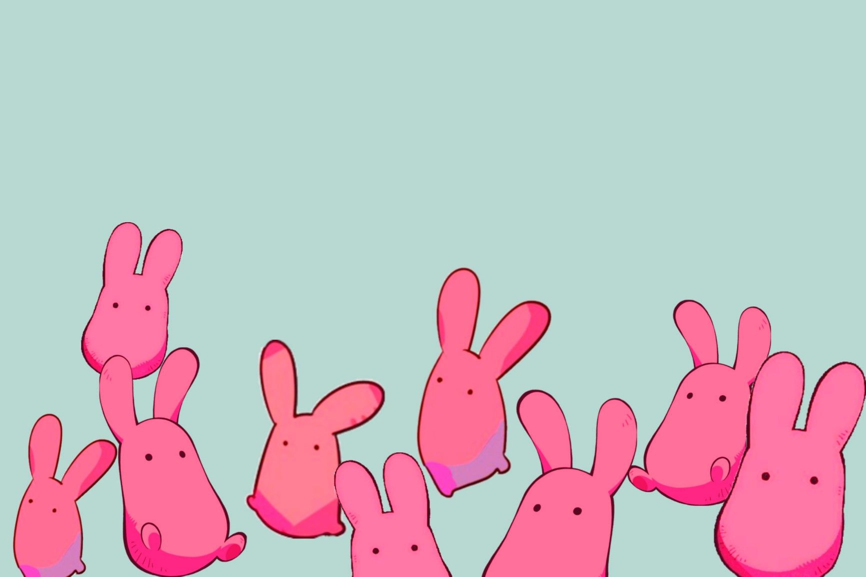 Peeps-Hasen, Pink, Mintgrün, Illustration, Ostern, HD, Desktop-Hintergrund für Windows