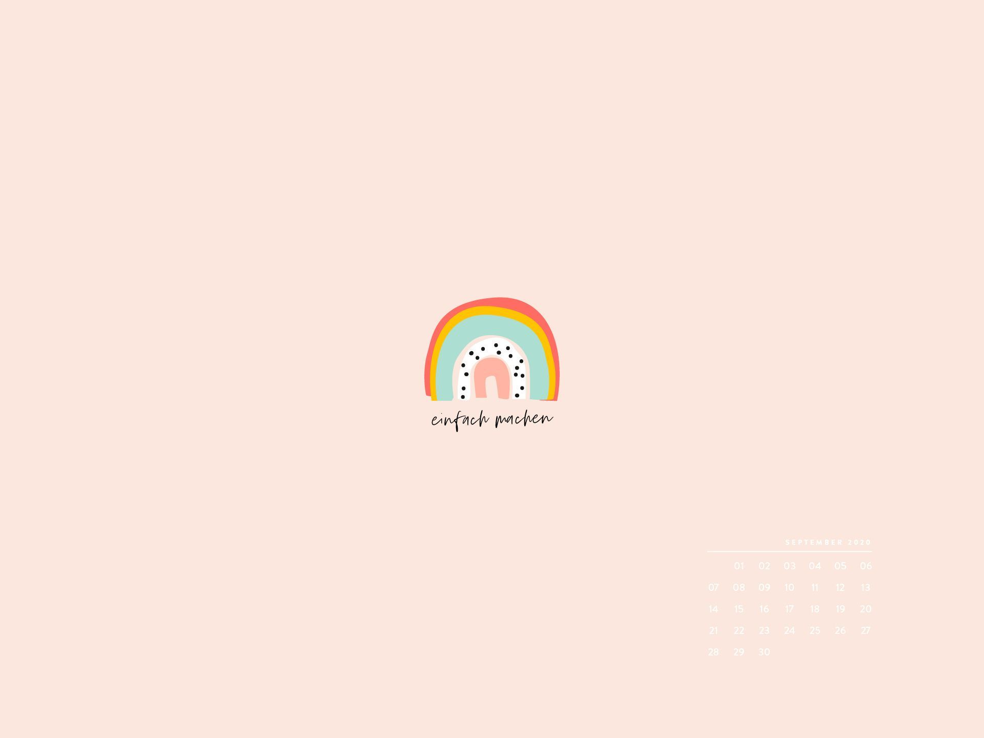 Regenbogen, Kalender, Rosa Hintergrund, Minimalistisch, Boho, Full HD Wallpaper