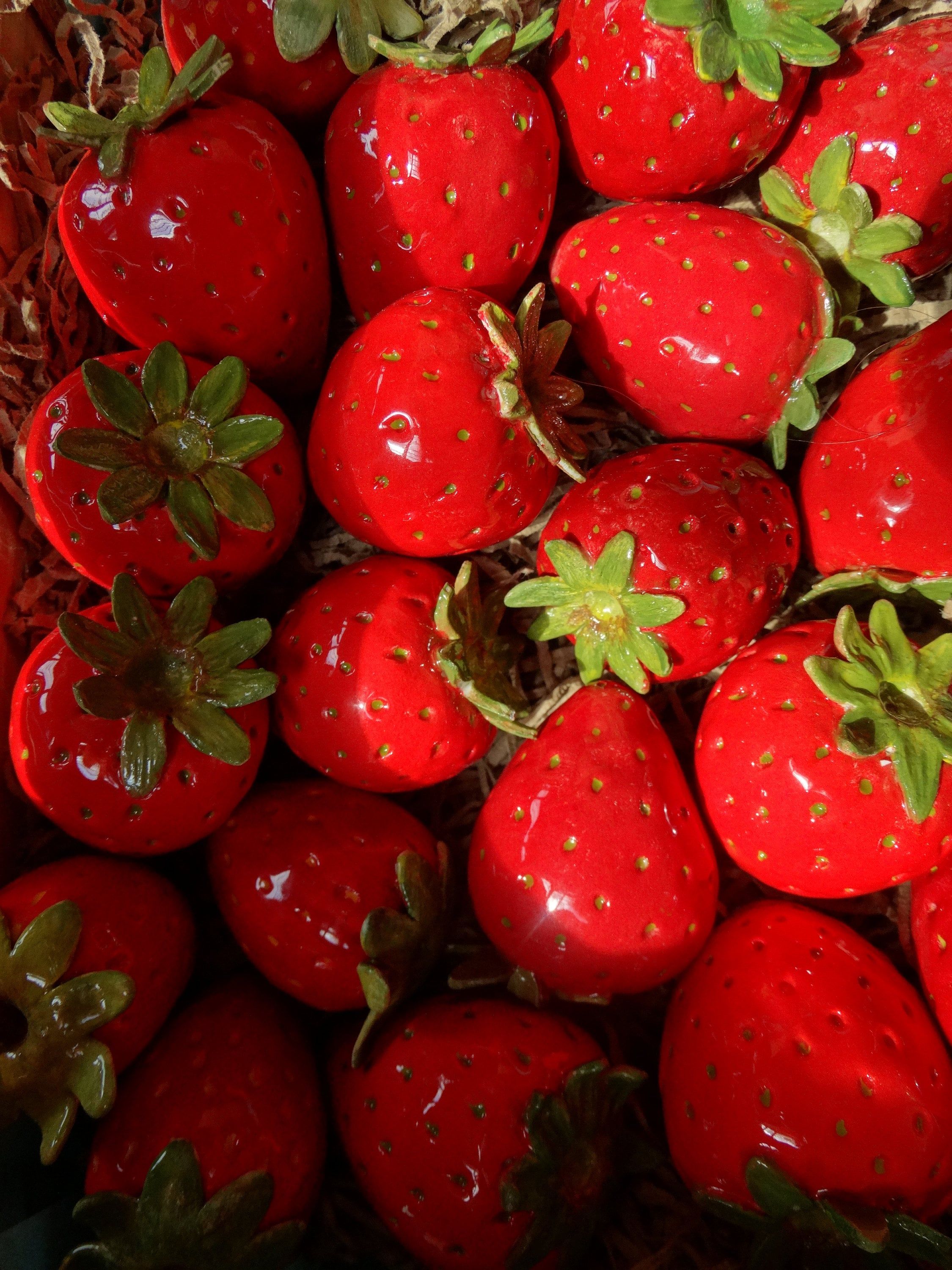 Erdbeeren, Glänzend, Rot, Nahaufnahme, Frisch, Hintergrundbild für iPad und Tablet