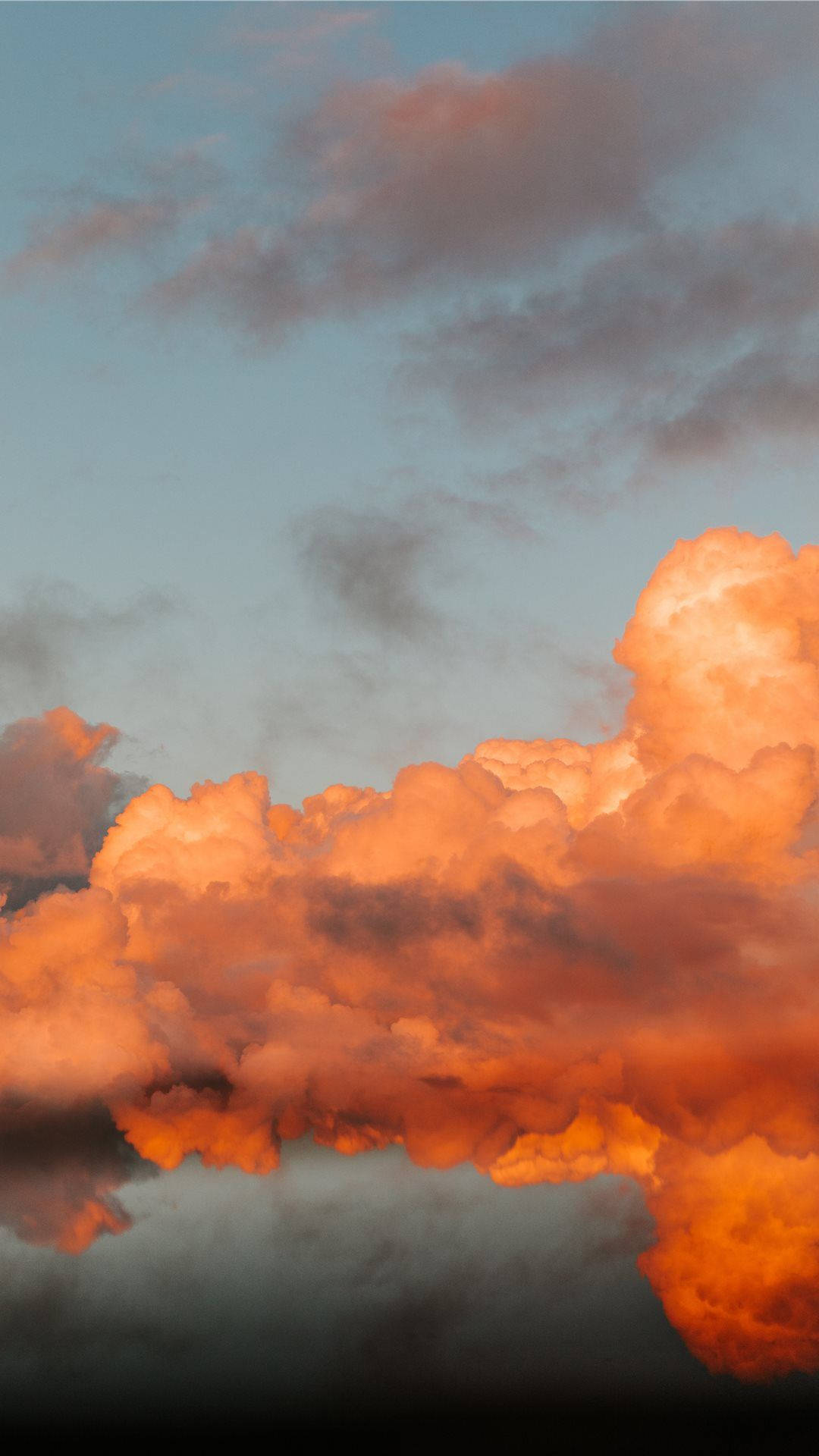 Wolken, Sonnenuntergang, Orange Wolken, Dramatischer Himmel, 1080x1920, Handy-Hintergrund