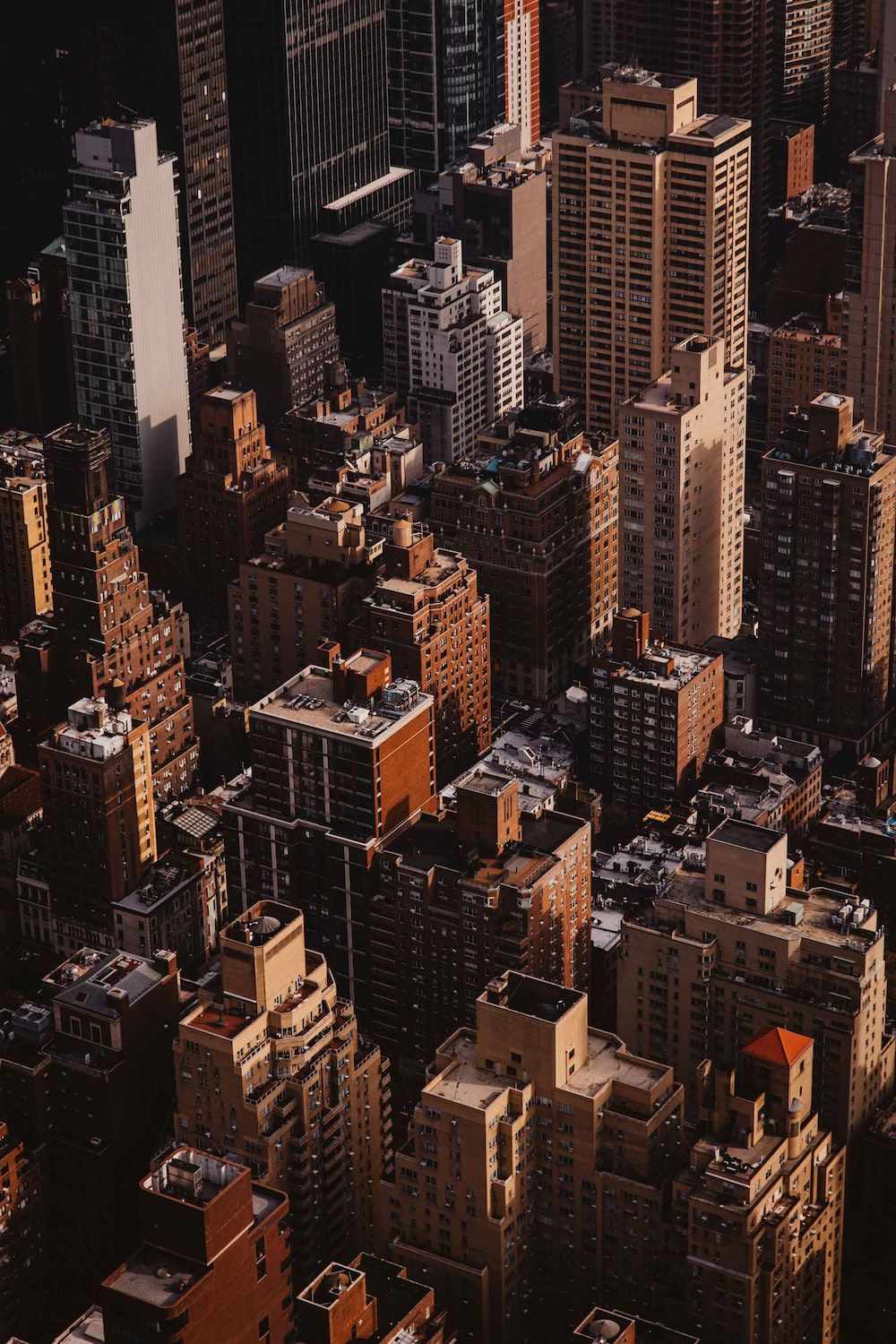 Manhattan, New York City, Vogelperspektive, Wolkenkratzer, Hochhäuser, HD, Handy-Hintergrund