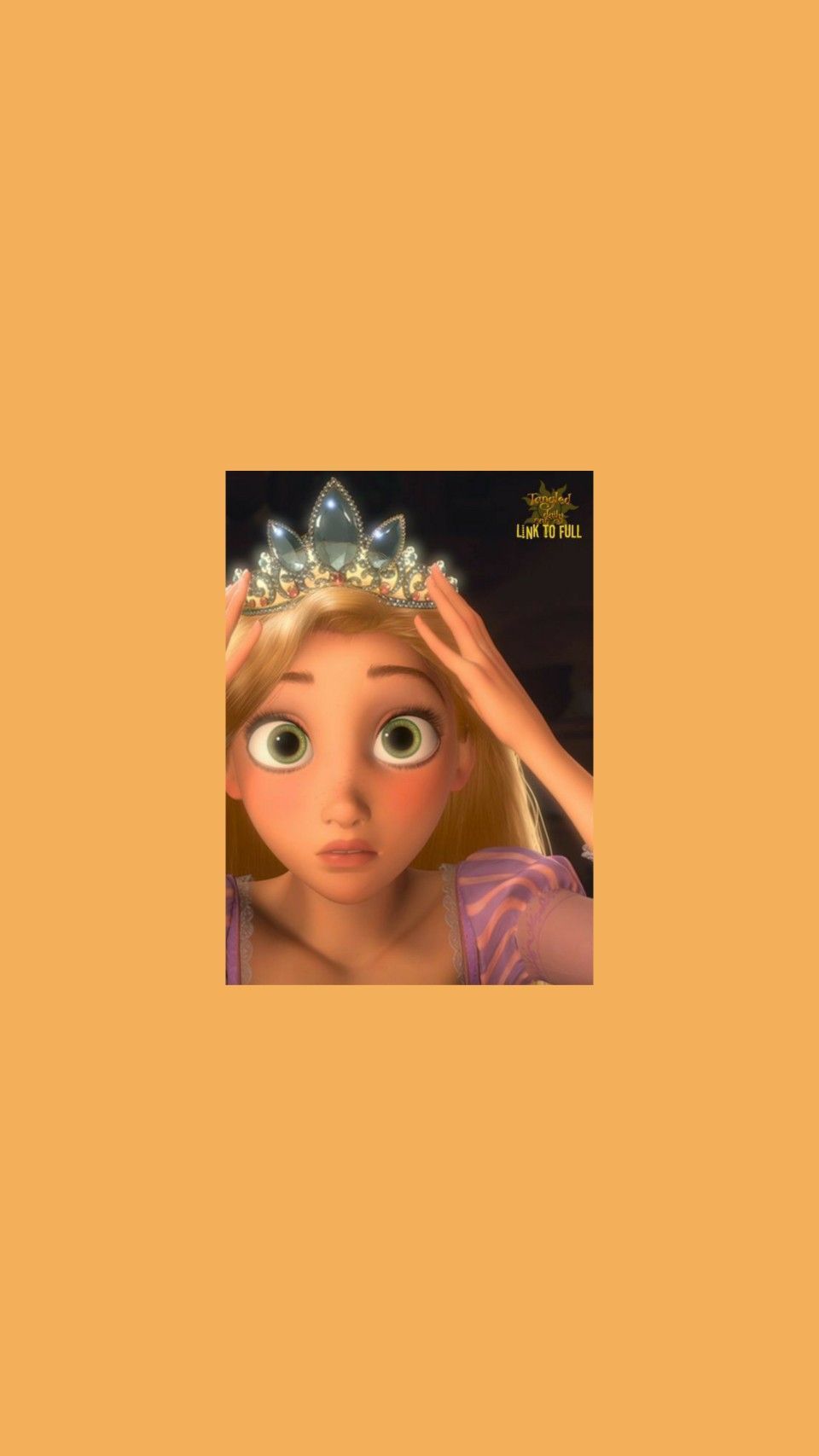 Rapunzel, Rapunzel – Neu verföhnt, Krone, Oranger Hintergrund, Sperrbildschirm fürs iPhone