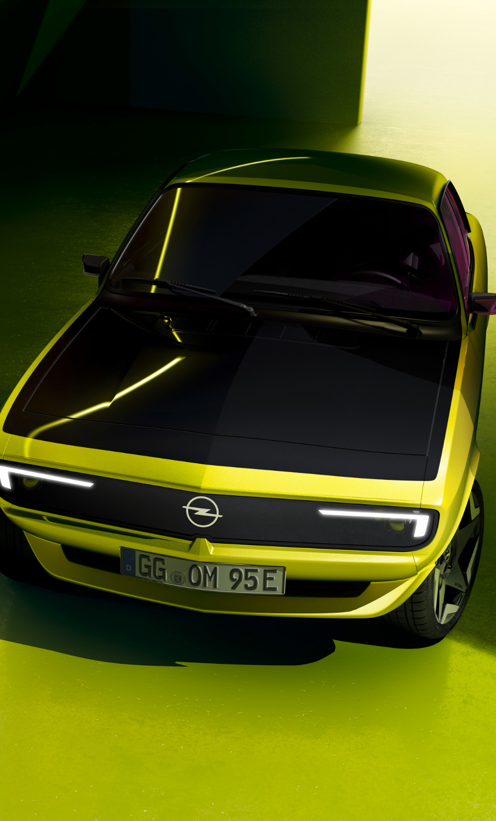 Opel Manta GSe ElektroMOD, Opel Manta, Elektroauto, Gelb, Retro, HD, Handy-Hintergrundbild