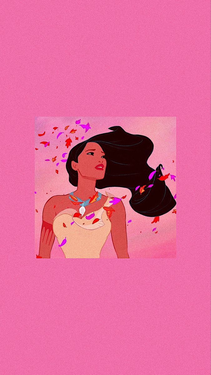 Pocahontas, Rosa Hintergrund, Herzen, Disney, Wallpaper