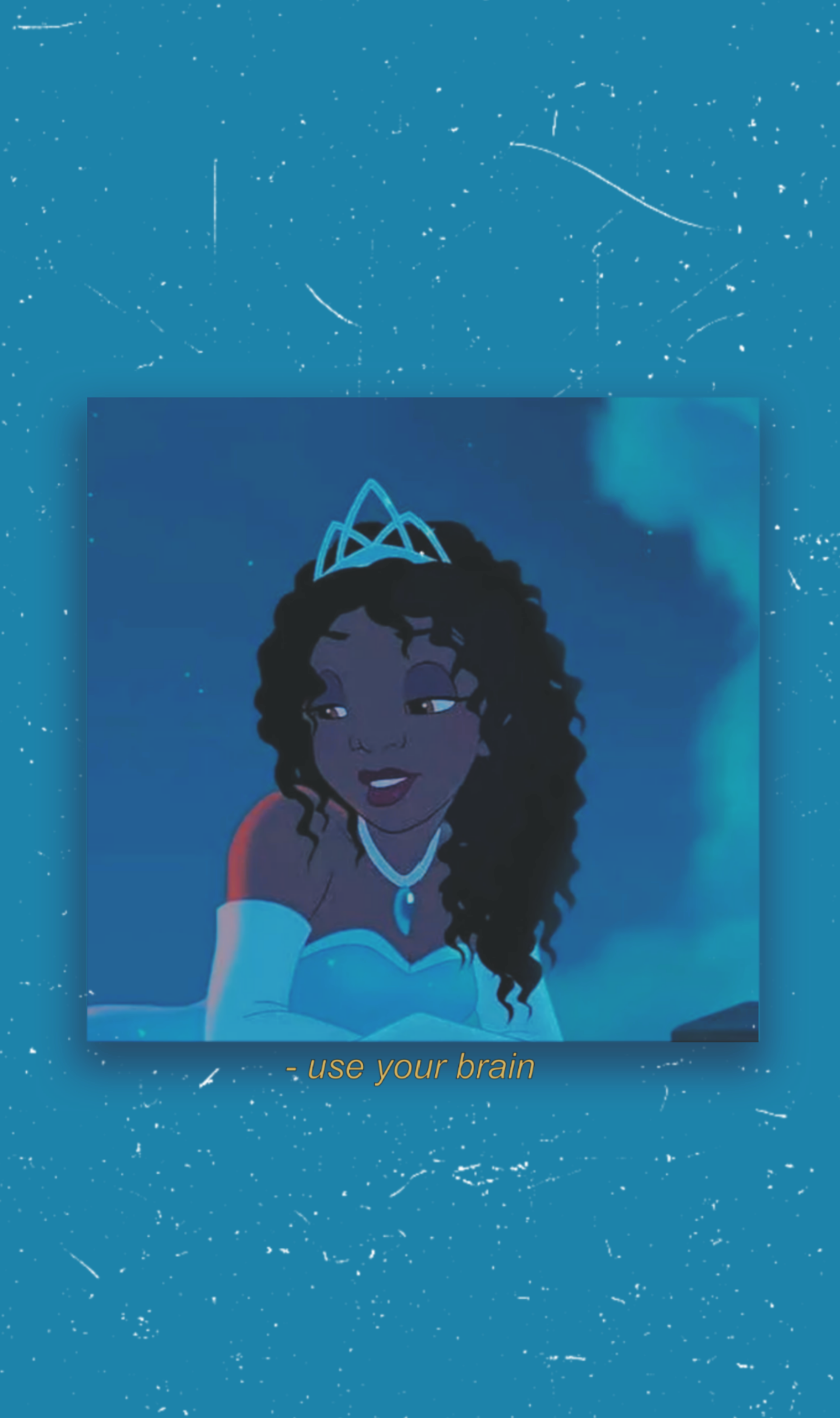 Tiana, Küss den Frosch, Diadem, Blau, Aesthetic, QHD+, Handy-Hintergrund im Hochformat