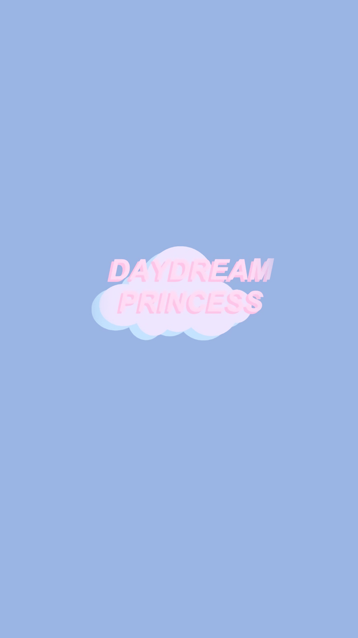 Daydream Princess, Wolke, Hellblau, Schriftzug, HD, Hintergrundbild fürs Handy