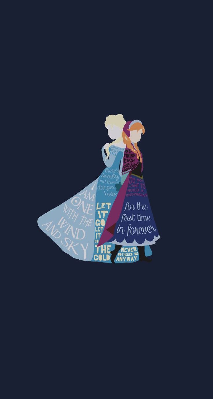 Elsa, Anna, Die Eiskönigin, Dunkelblau, HD, Hintergrundbild fürs Handy
