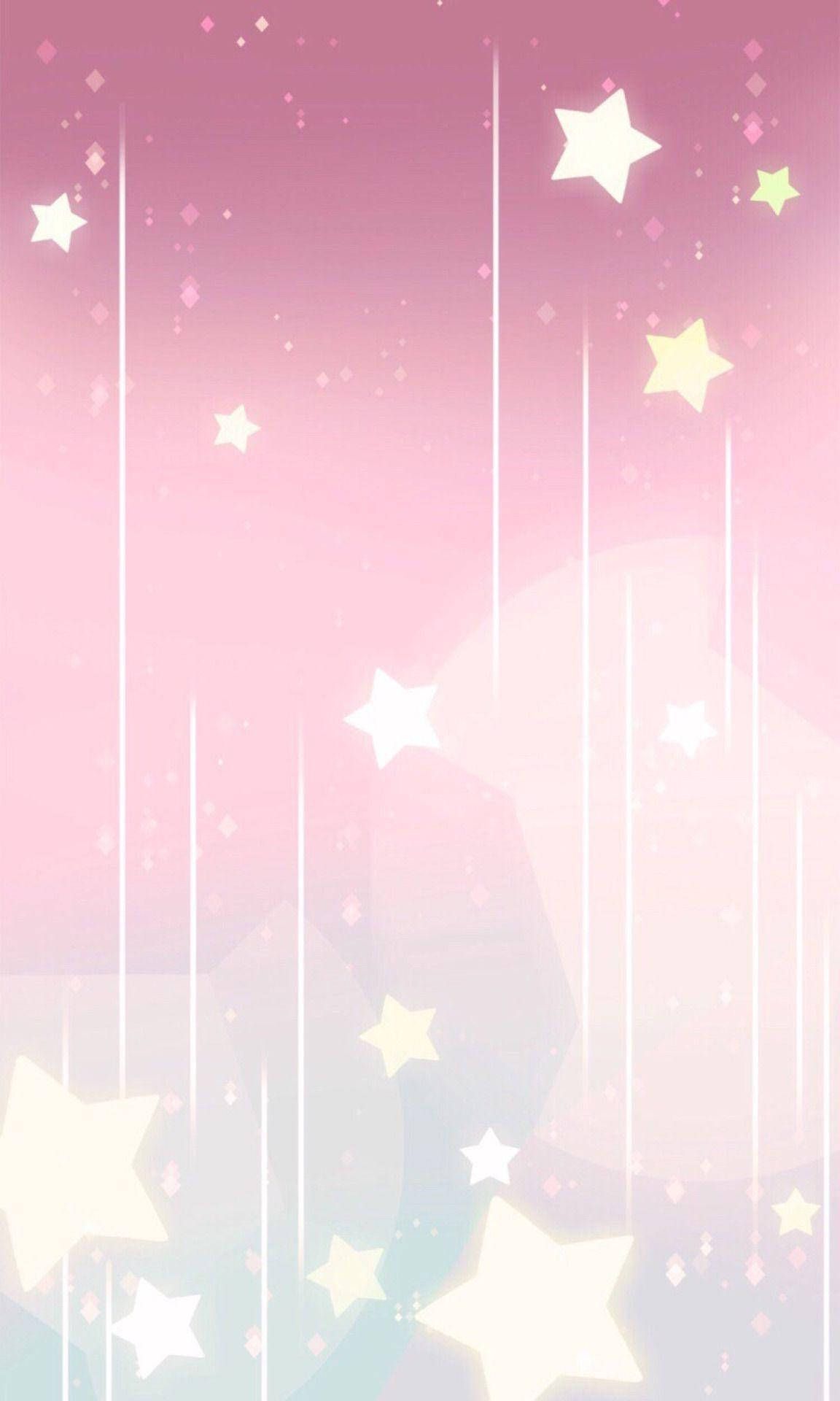 Sterne, Rosa, Pastellfarben, Kawaii, Lichtstreifen, Full HD, Handy-Hintergrund im Hochformat