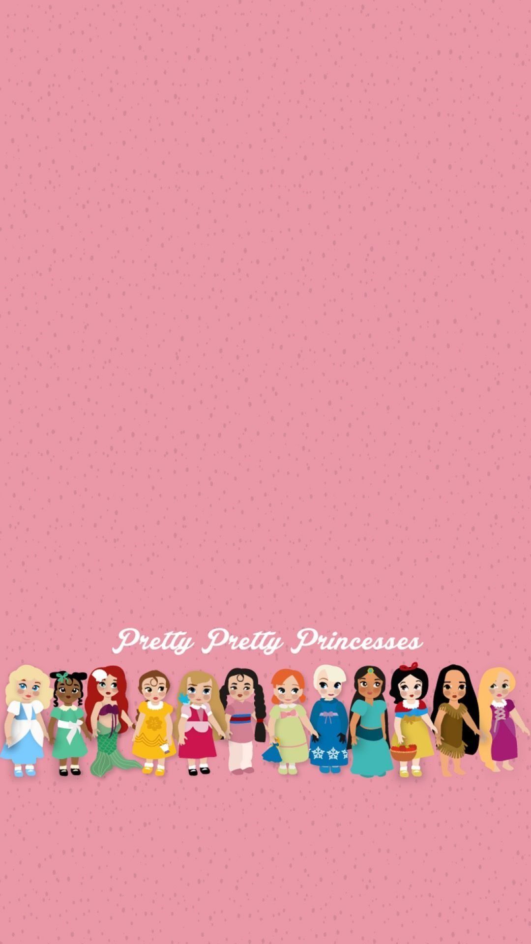 Pretty Pretty Princess, Disney-Prinzessinnen, Altrosa, Schriftzug, 1080x1920, Handy-Hintergrund