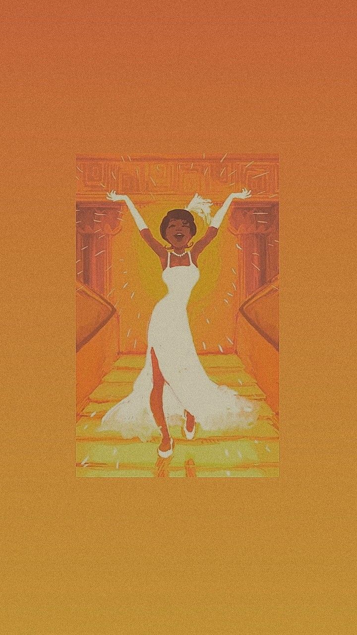 Tiana, Küss den Frosch, Weißes Kleid, Orange, Hochformat, Hintergrundbild fürs Smartphone
