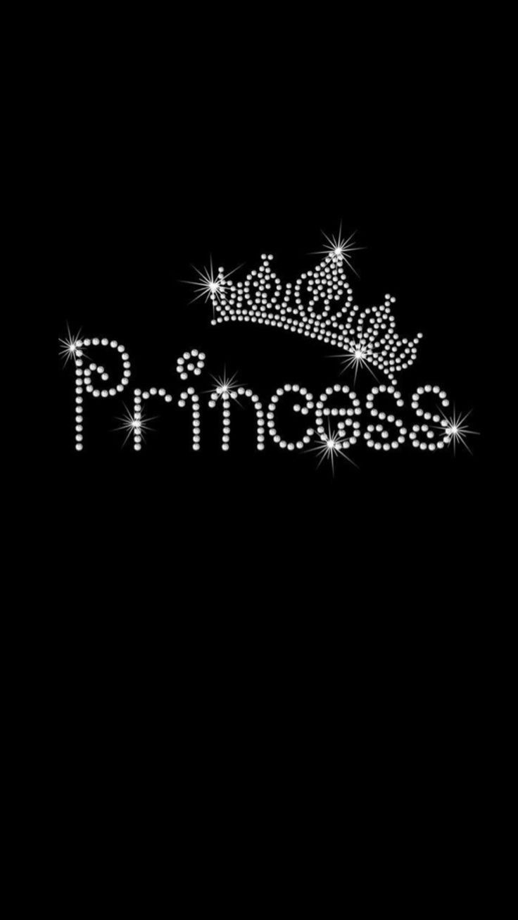 Princess, Krone, Glitzerschrift, Schwarzer Hintergrund, HD, Sperrbildschirm fürs iPhone