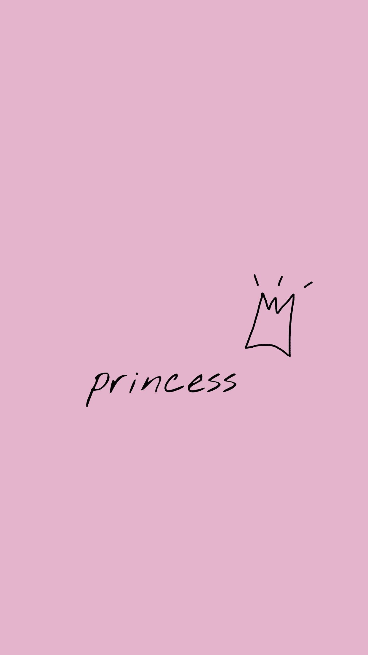 Princess, Krone, Handschrift, Rosa, Minimalistisch, Full HD, Sperrbildschirm fürs iPhone