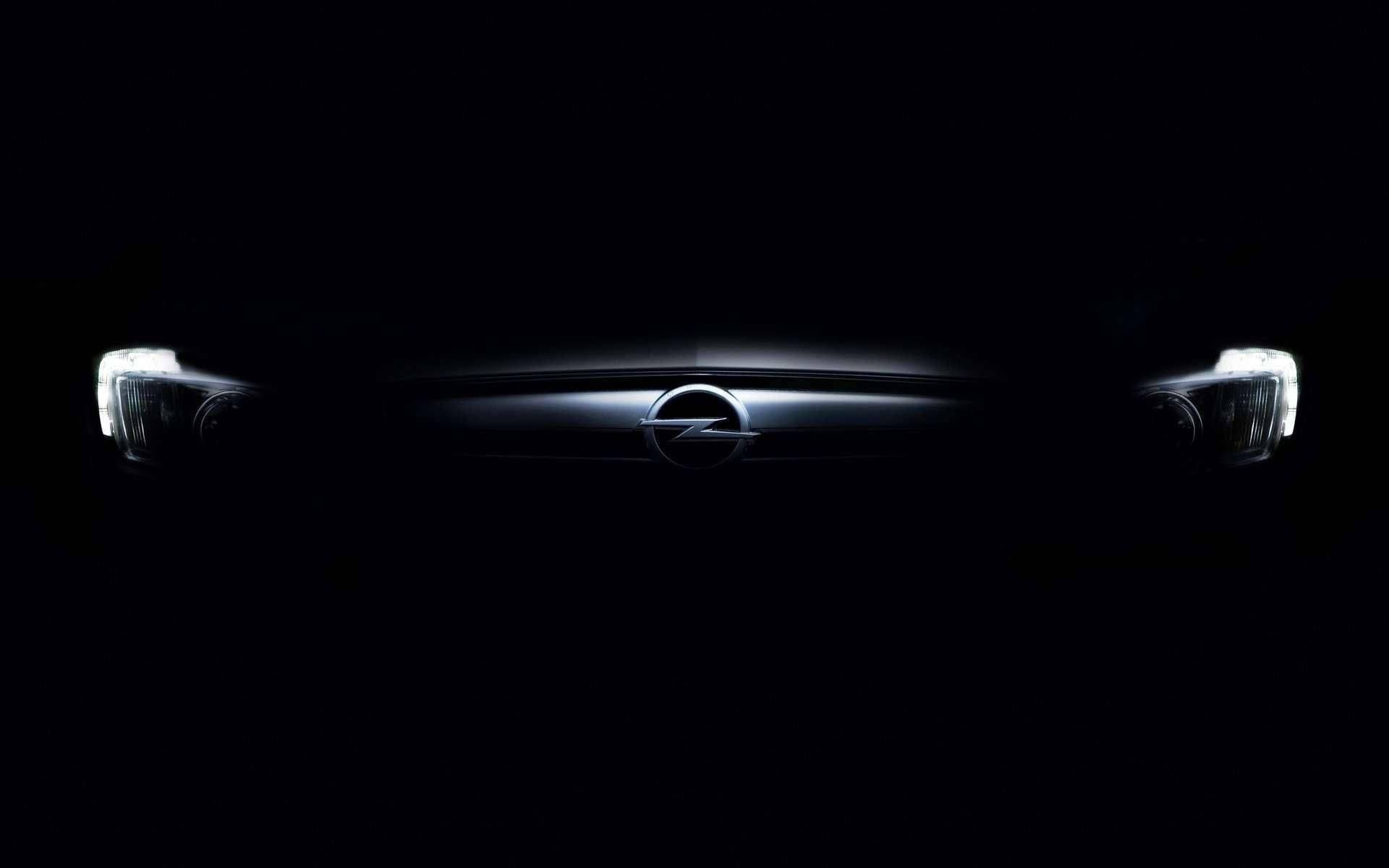 Opel, Teaser, Scheinwerfer, Dunkel, Schwarzer Hintergrund, Full HD Wallpaper