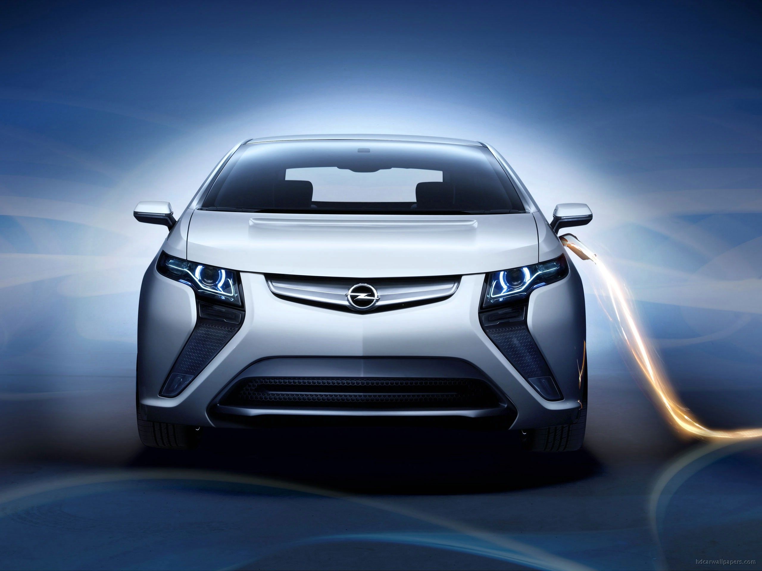 Opel Ampera, Opel, Elektroauto, Ladekabel, Silber, 2K, Hintergrundbild fürs Tablet