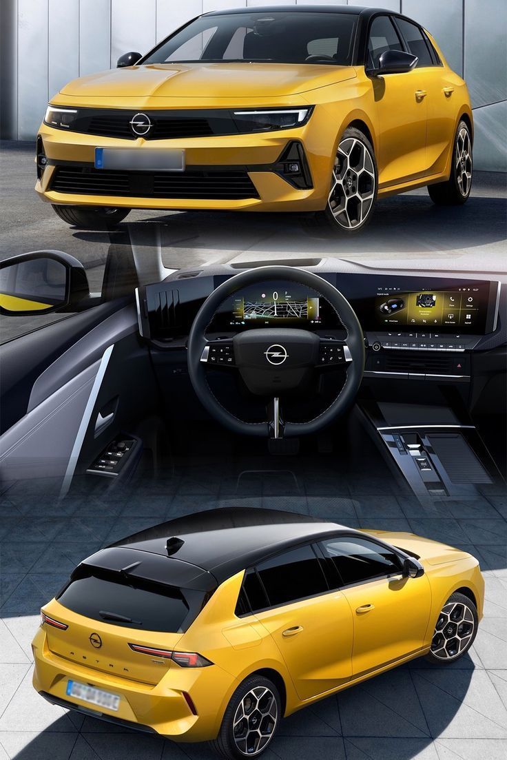 Opel Astra, Opel, Innenraum, Cockpit, Gelb, Collage, HD, iPad-Hintergrundbild