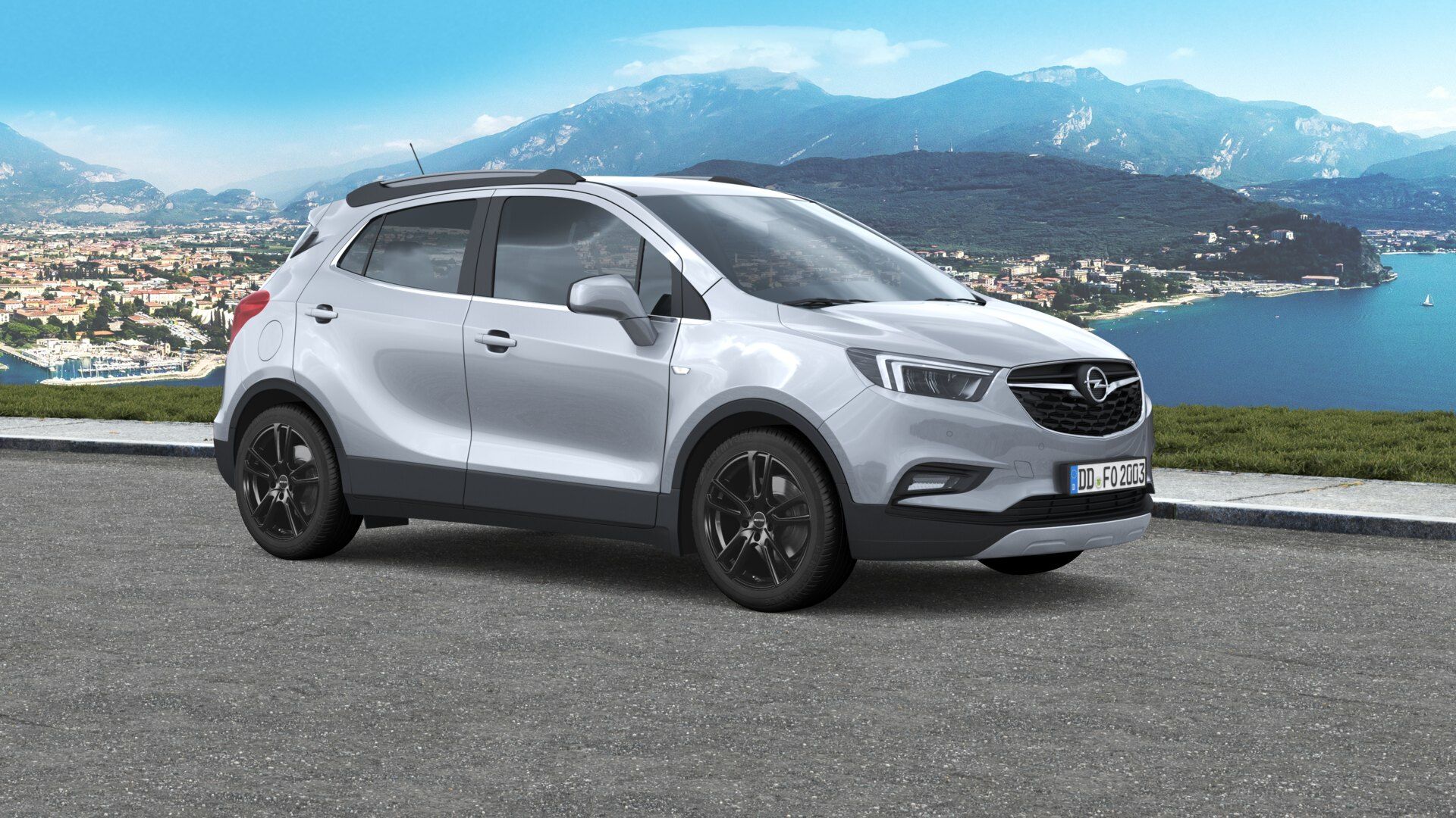 Opel Mokka X, Opel Mokka, Opel, SUV, Silber, See, Full HD 1080p, Desktop-Hintergrundbild