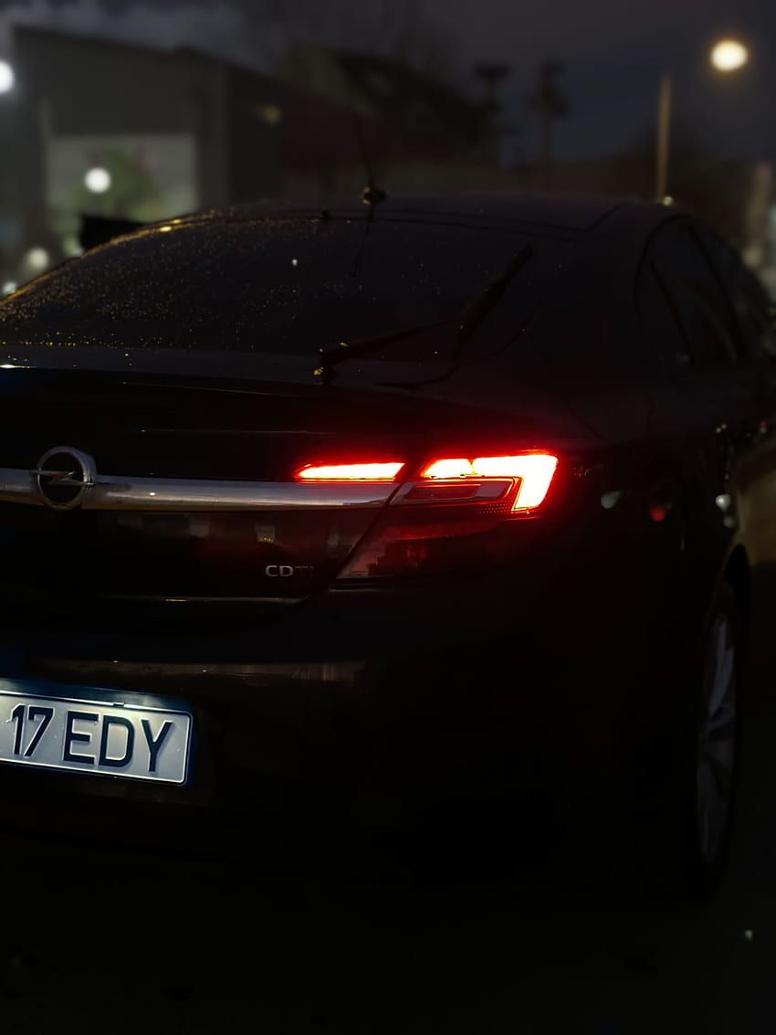 Opel Insignia, Opel, Rückleuchten, Nacht, Dunkel, HD, iPad-Hintergrundbild