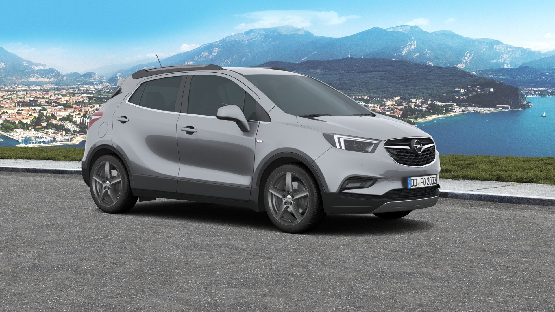Opel Mokka X, Opel Mokka, Opel, SUV, Grau, See, 16:9, Full-HD-Hintergrundbild für den Desktop