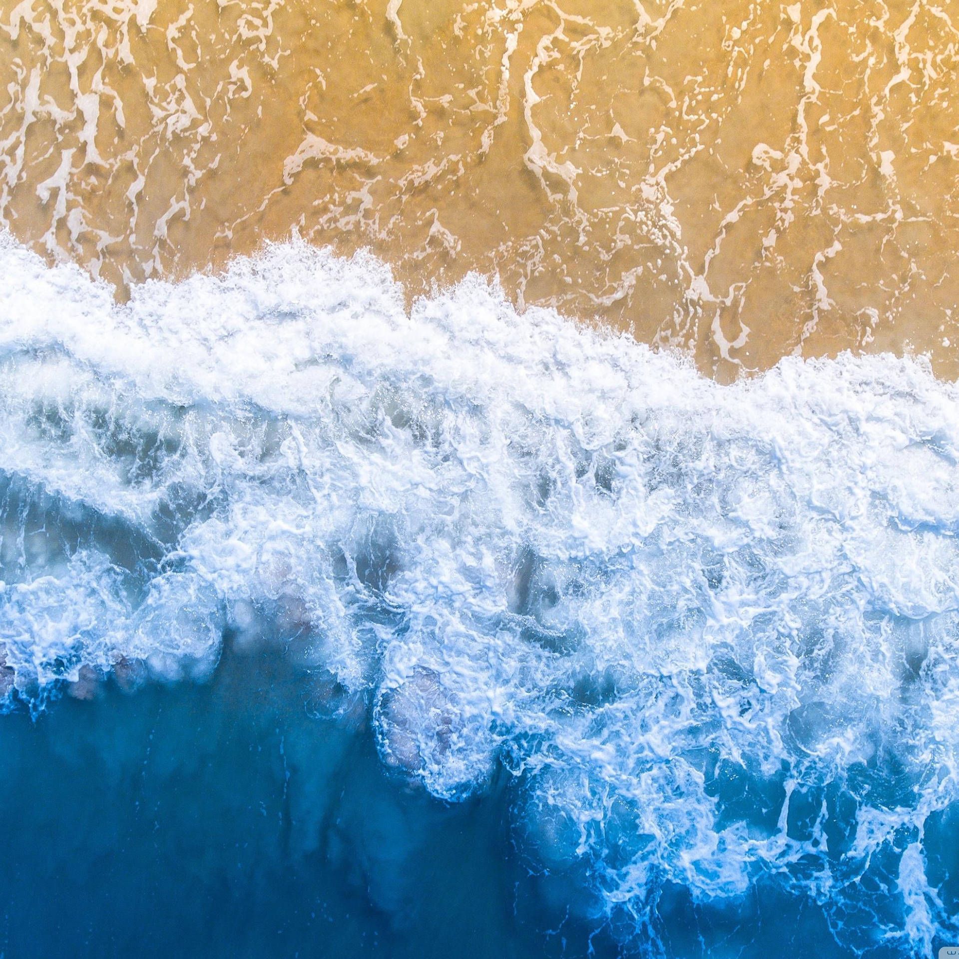 Strand, Schaum, Luftaufnahme, Sand, Türkis, Full HD, iPad-Hintergrundbild
