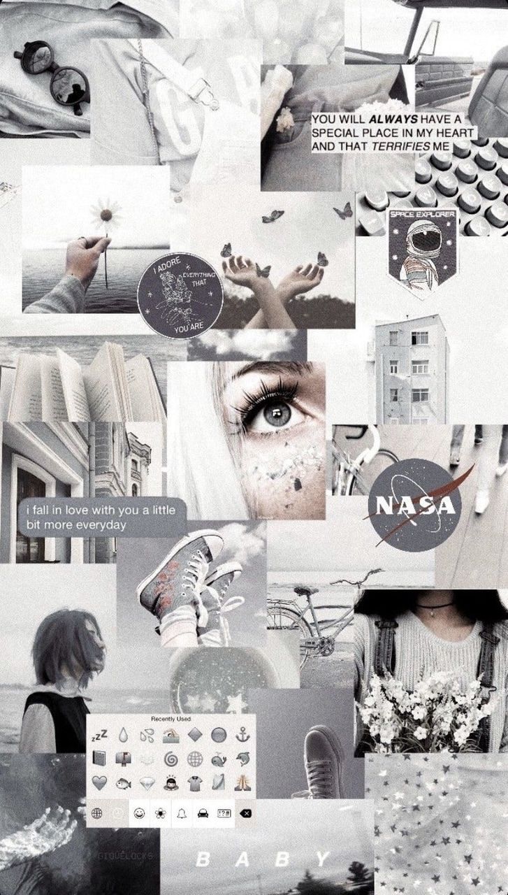 Collage, NASA, Ästhetik, Auge, Grautöne, HD, Sperrbildschirm fürs iPhone