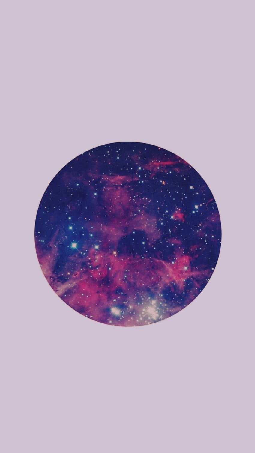 Kreis, Nebel, Minimalistisch, Flieder Hintergrund, Kosmos, Sperrbildschirm fürs iPhone