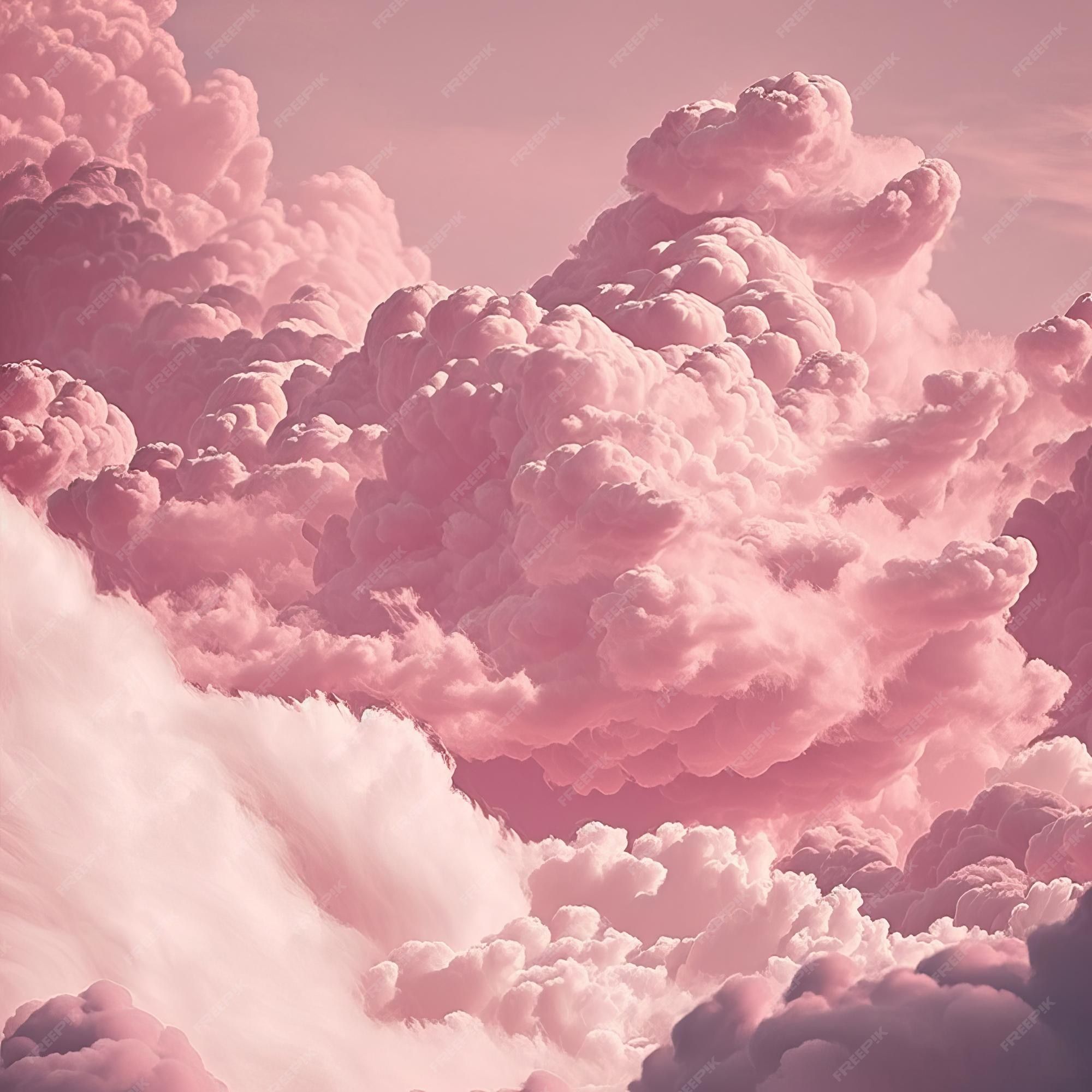 Rosa Wolken, Wolkenberge, Weich, Pastell, Full HD, iPad-Hintergrundbild